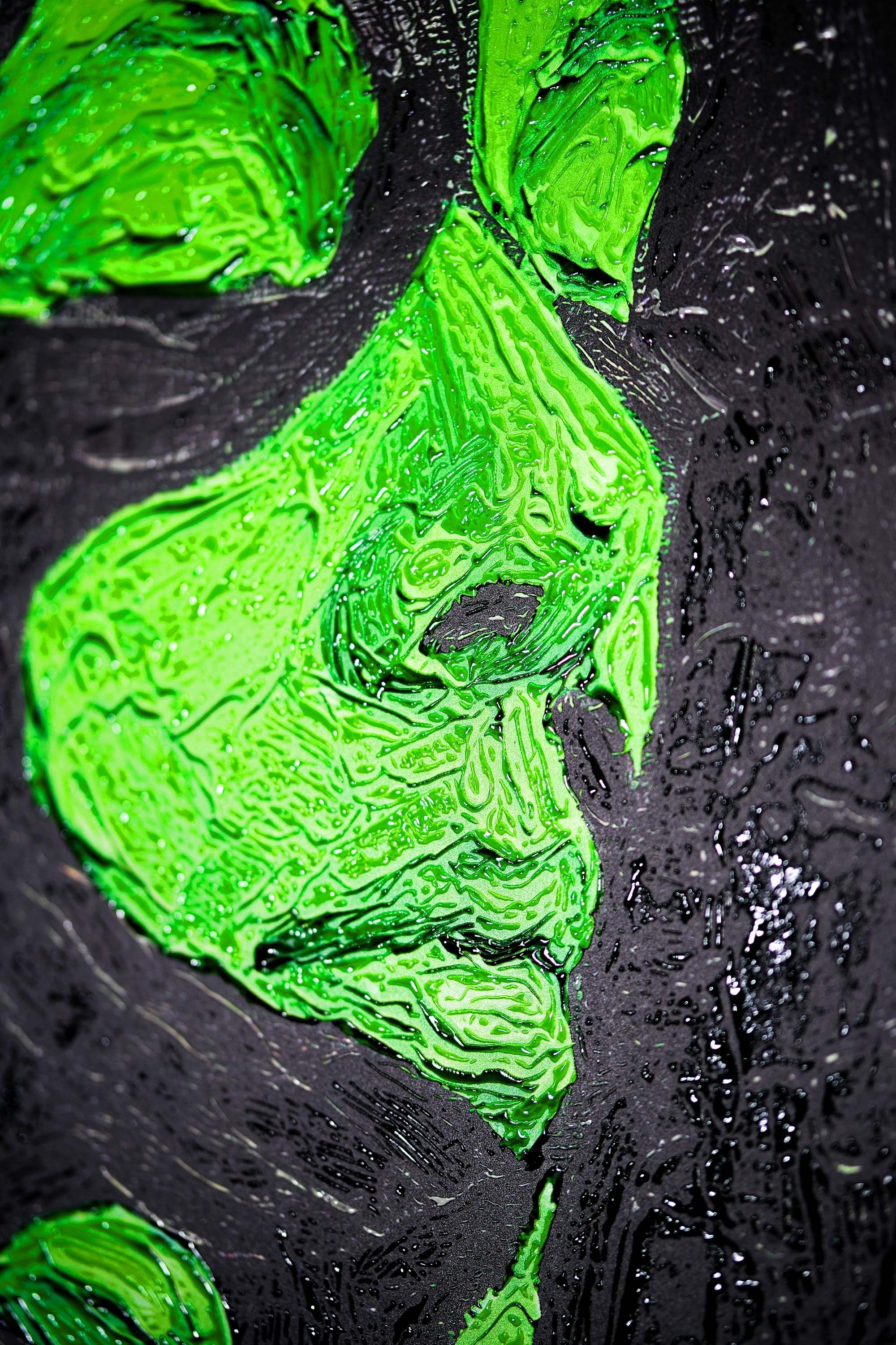 Emerald Silence – 3D Haptic Embossed High-Gloss Luxury Wall Art