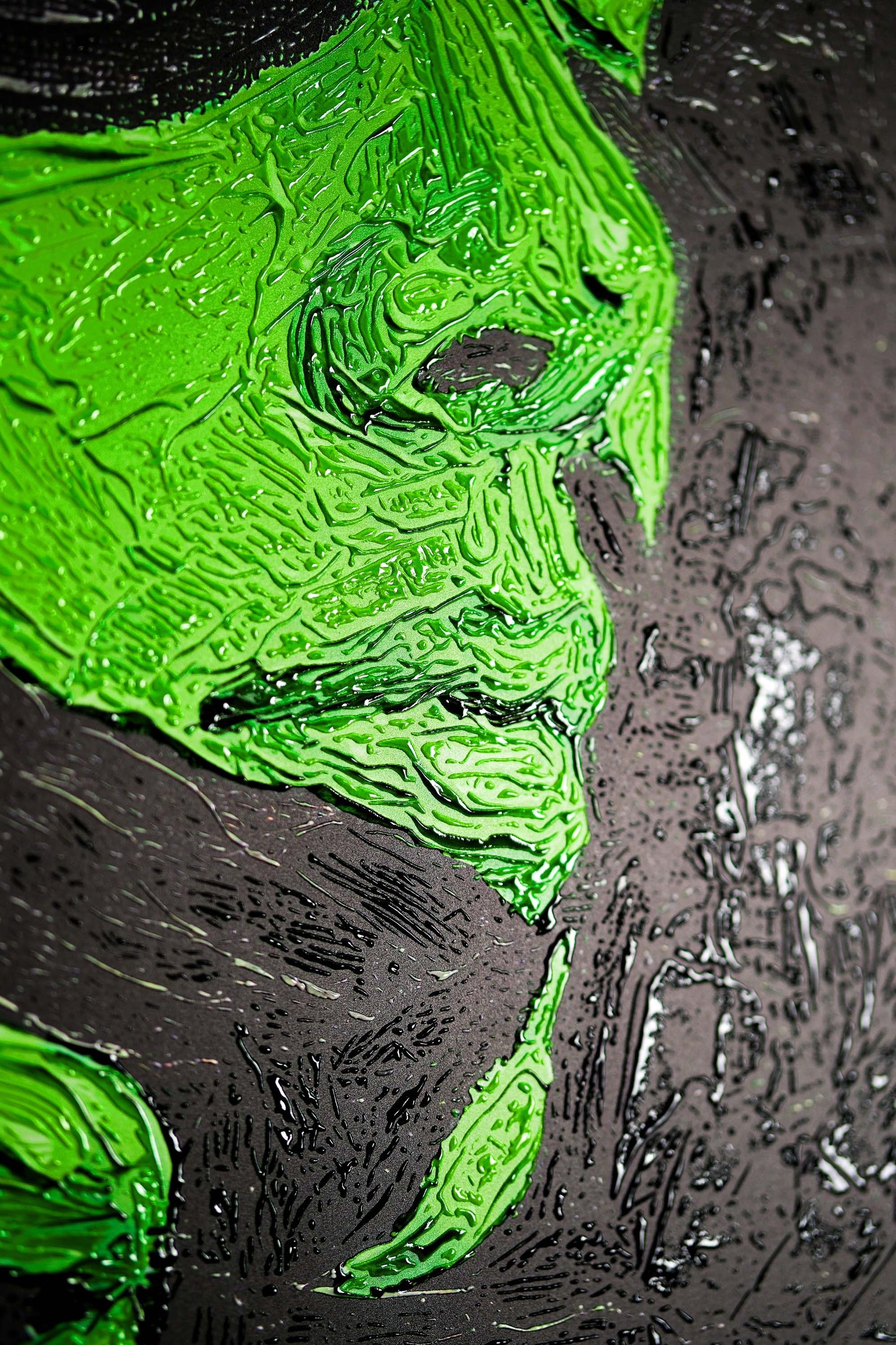 Emerald Silence – 3D Haptic Embossed High-Gloss Luxury Wall Art