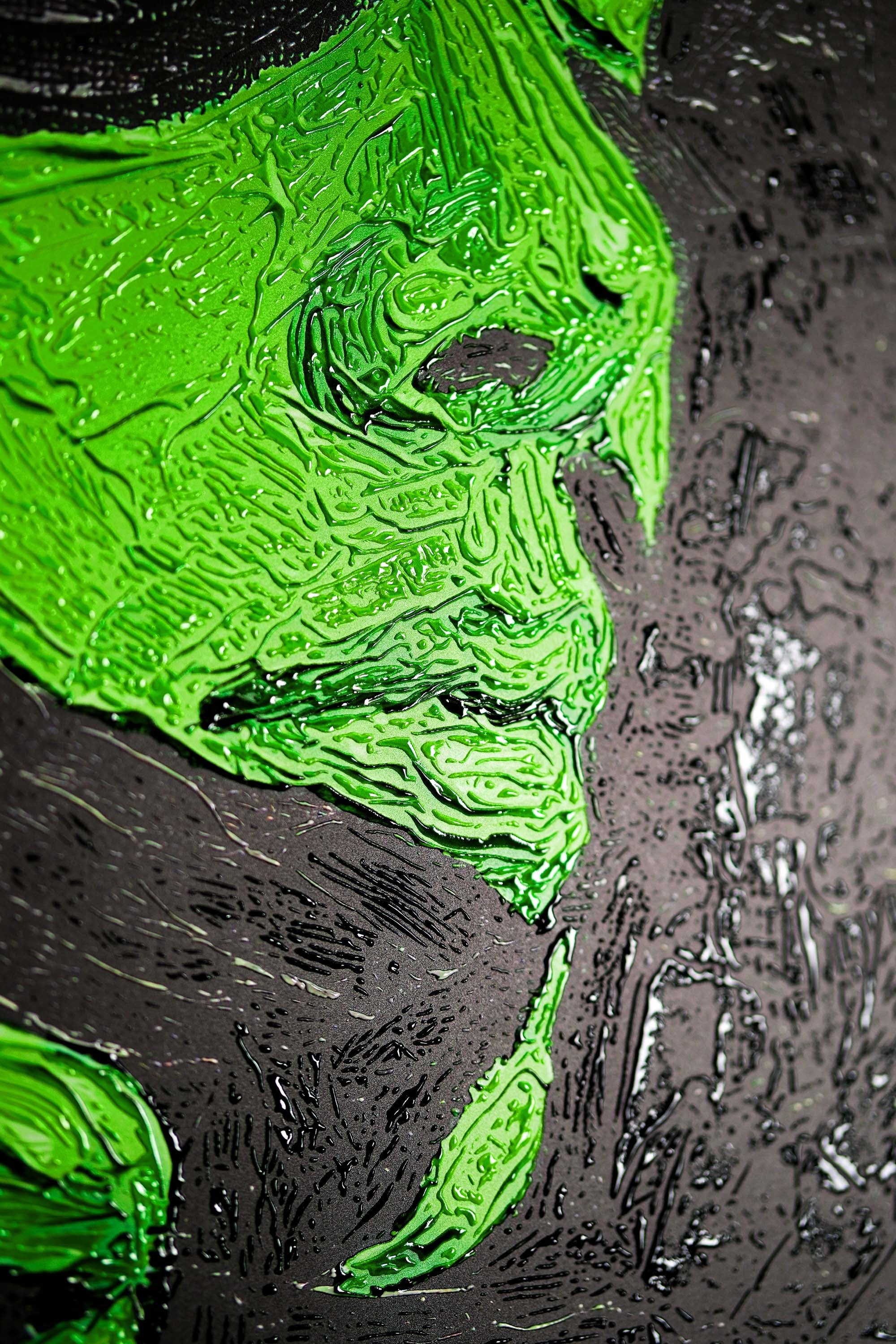 Emerald Silence – 3D Haptic Embossed High-Gloss Luxury Wall Art