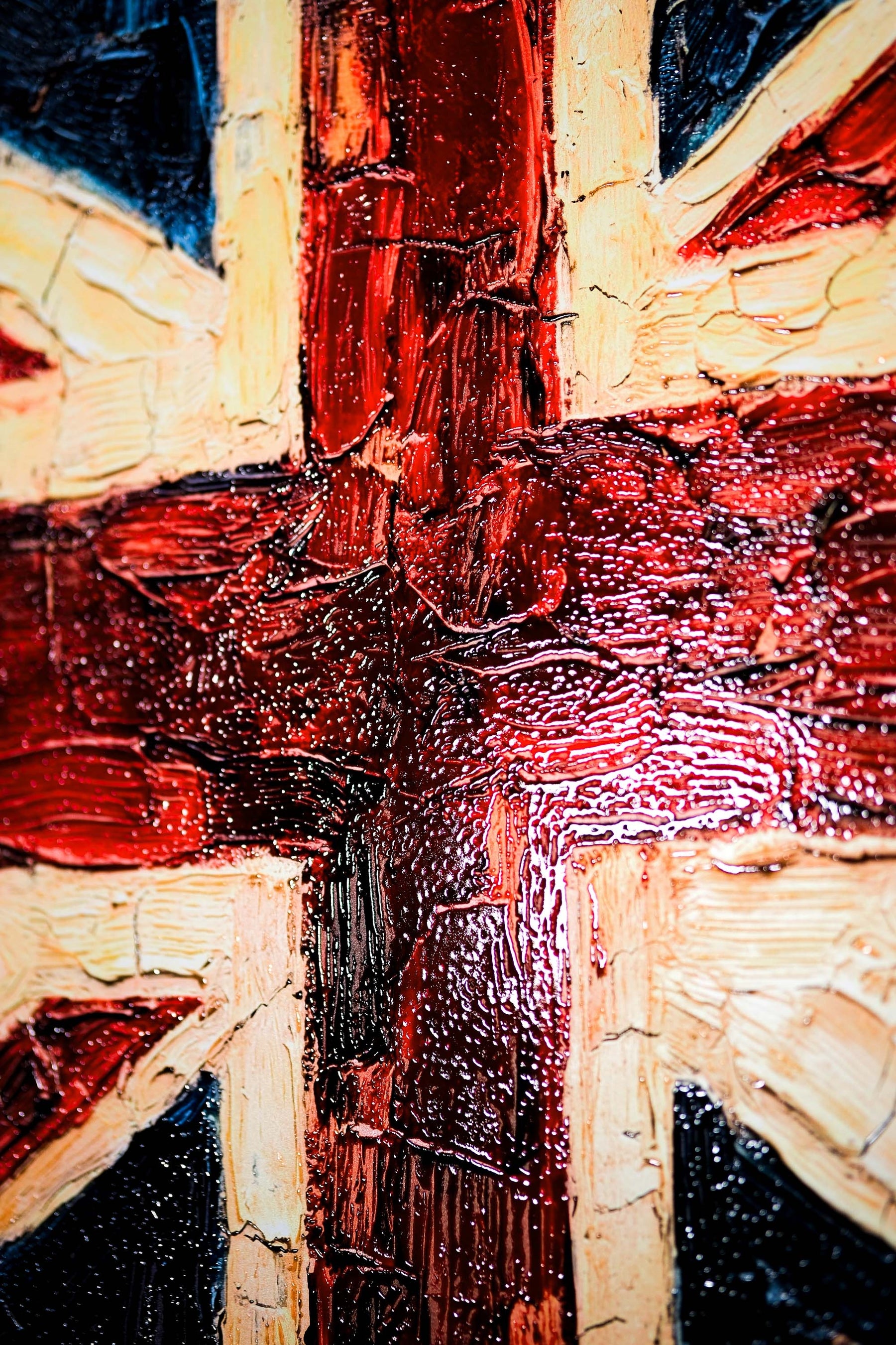 Imperial Heritage: Sculpted Union Jack — 3D Haptic Embossed High-Gloss Luxury Wall Art