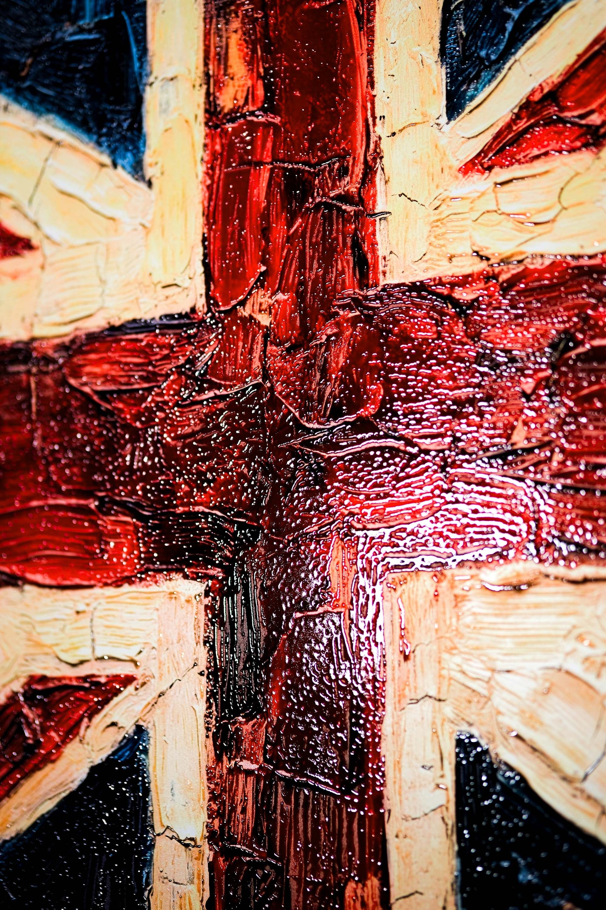 Imperial Heritage: Sculpted Union Jack — 3D Haptic Embossed High-Gloss Luxury Wall Art