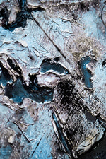 Atlas métallisé saphir — Tableau mural de luxe 3D haptique en relief, ultra-brillant