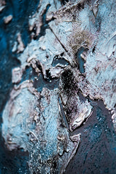 Atlas métallisé saphir — Tableau mural de luxe 3D haptique en relief, ultra-brillant