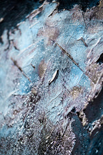 Atlas métallisé saphir — Tableau mural de luxe 3D haptique en relief, ultra-brillant