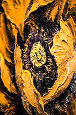Gilded Obsidian Bloom — 3D Haptic Embossed High-Gloss Luxury Wall Art