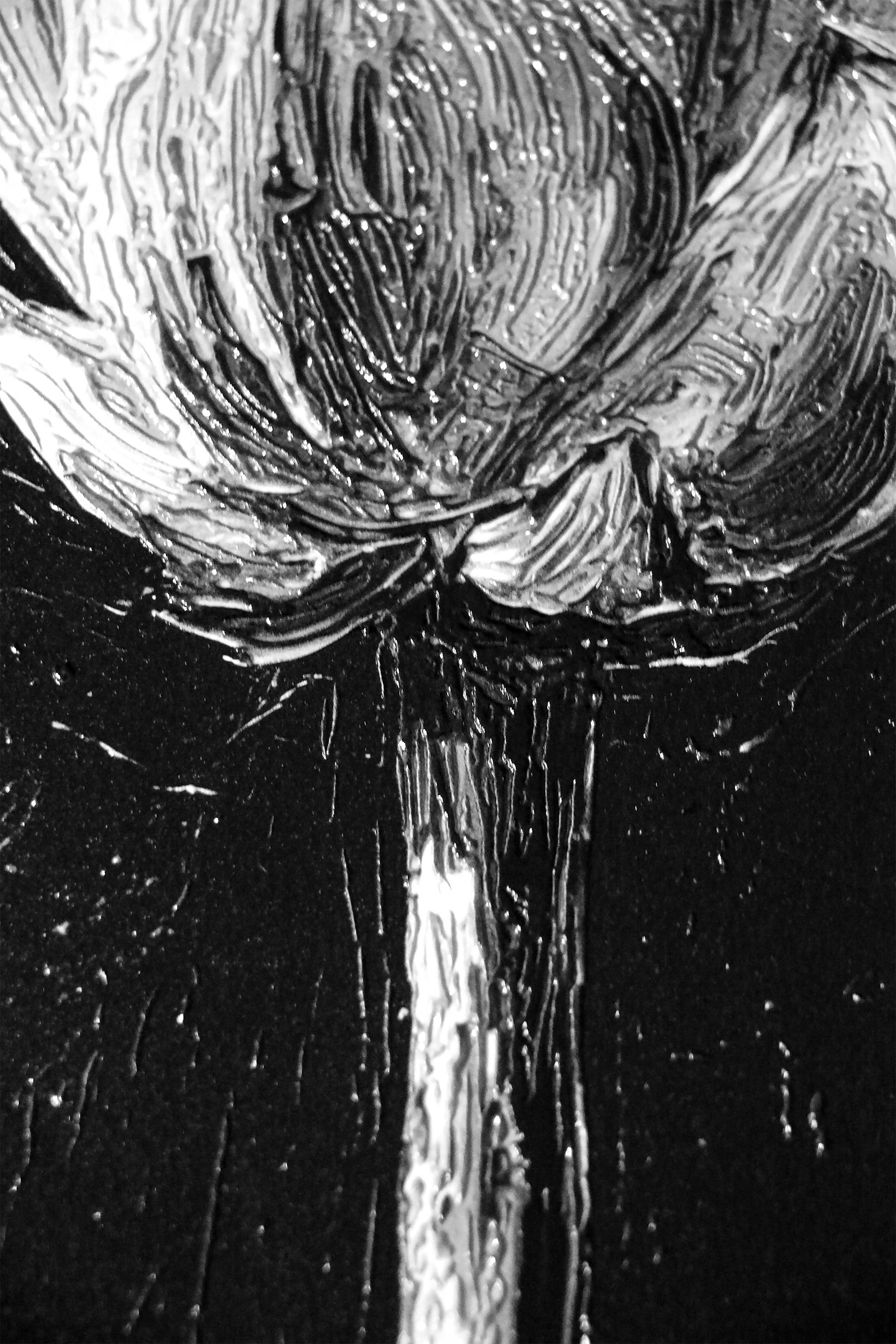 Monochrome Lotus Manifest — A Textured Vow in Black & White