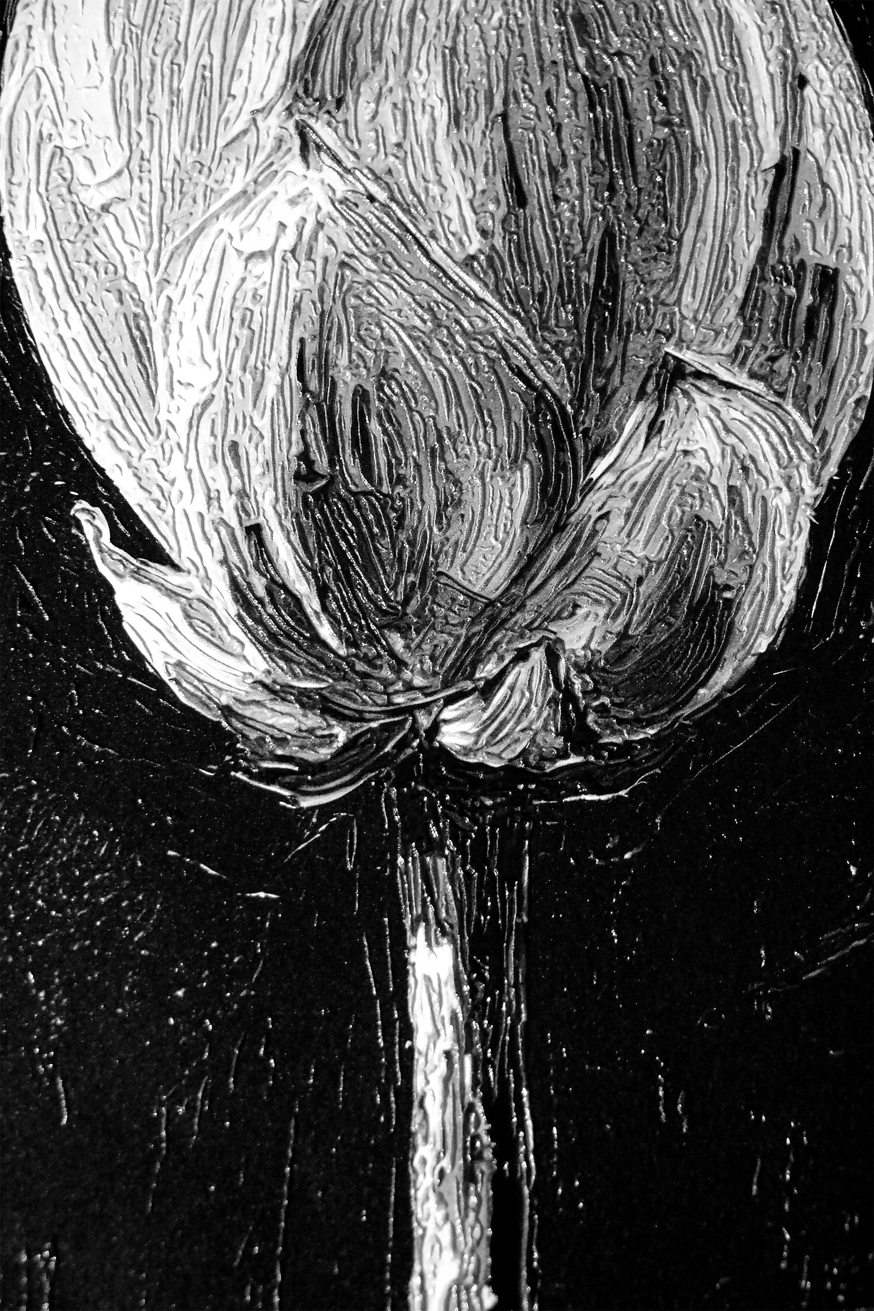 Monochrome Lotus Manifest — A Textured Vow in Black & White