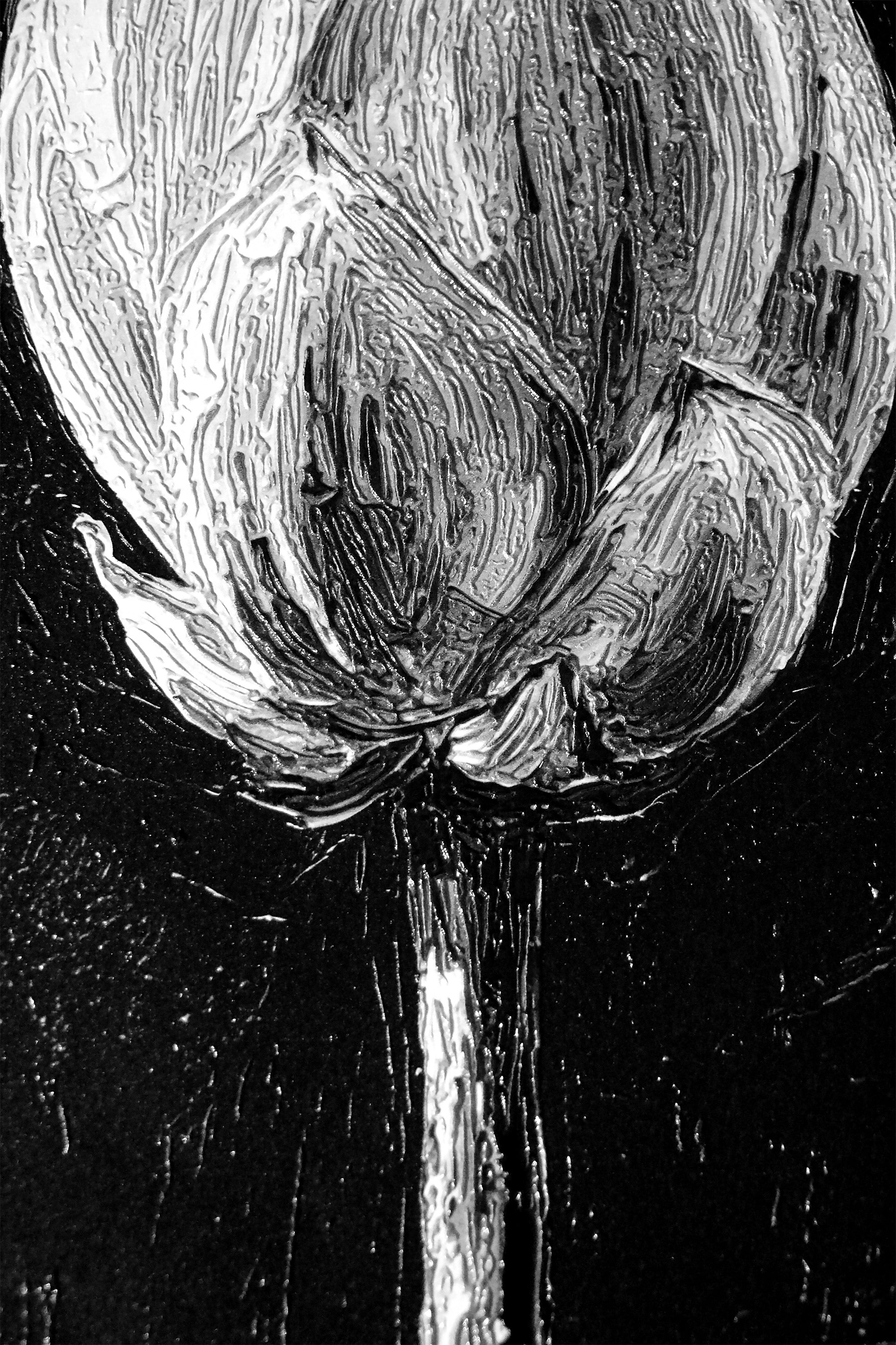 Monochrome Lotus Manifest — A Textured Vow in Black & White