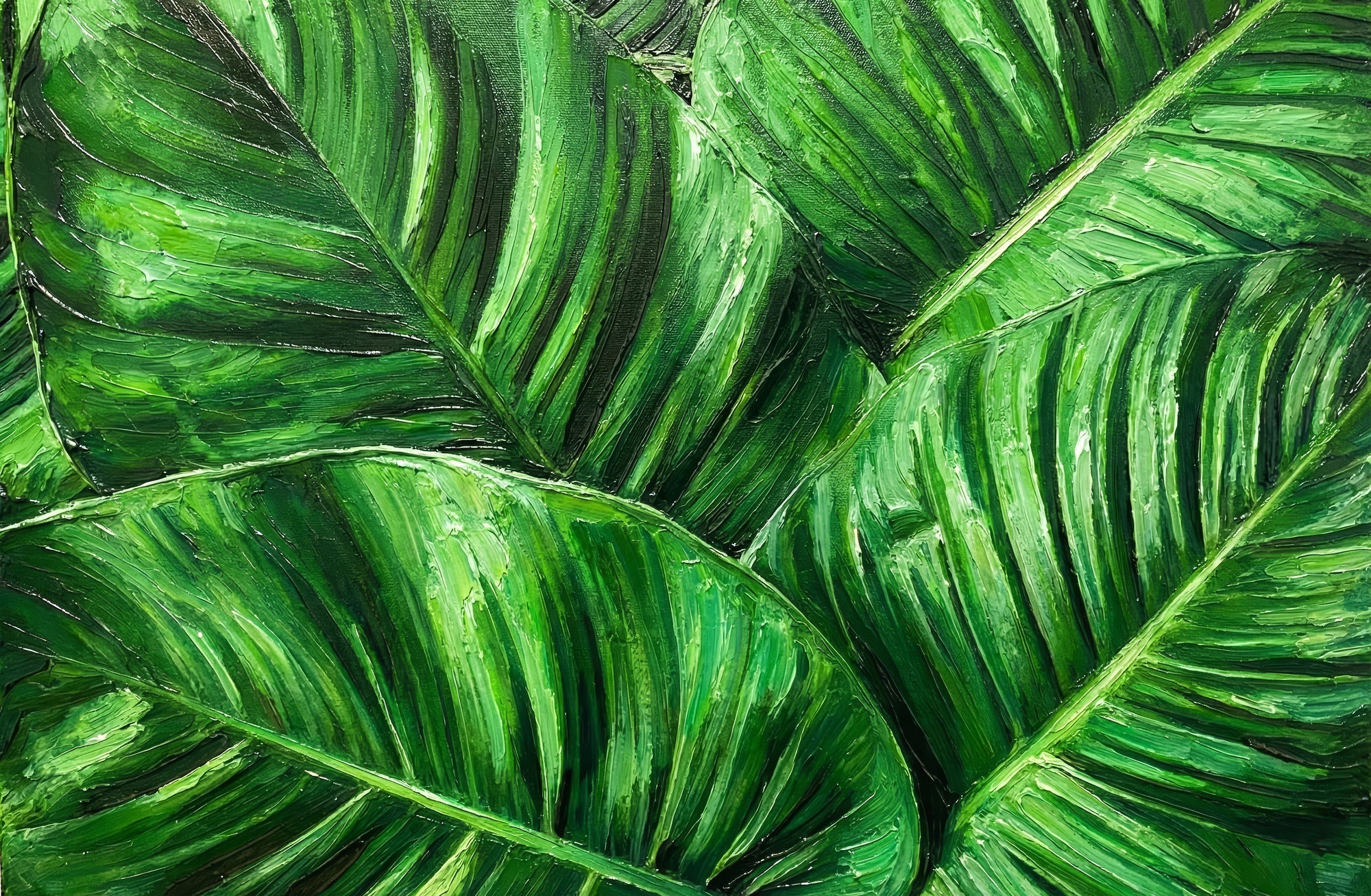 Verdant Tropics Infusion — 3D Haptic Embossed High-Gloss Luxury Wall Art