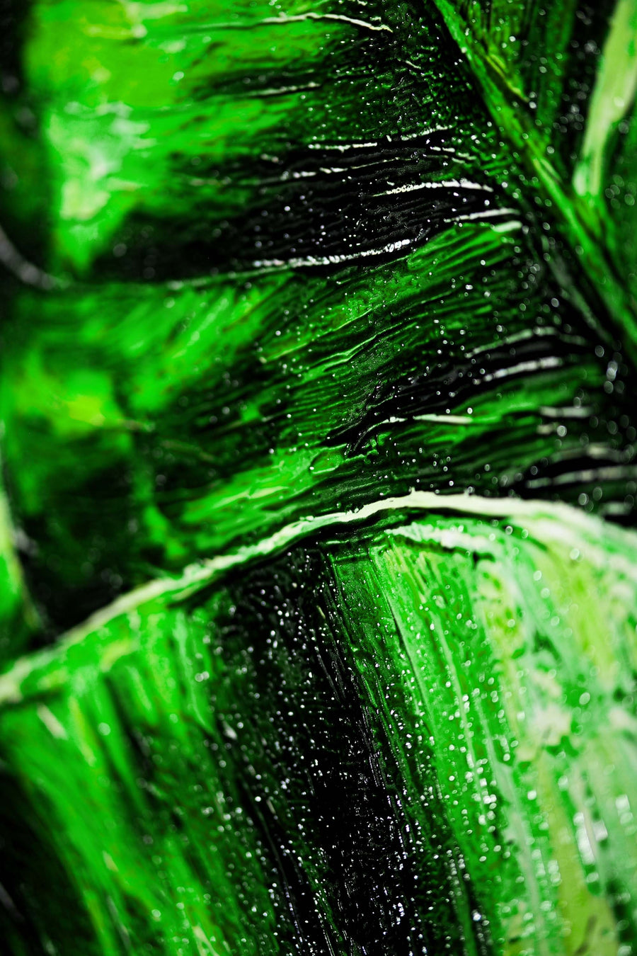 Verdant Tropics Infusion — 3D Haptic Embossed High-Gloss Luxury Wall Art