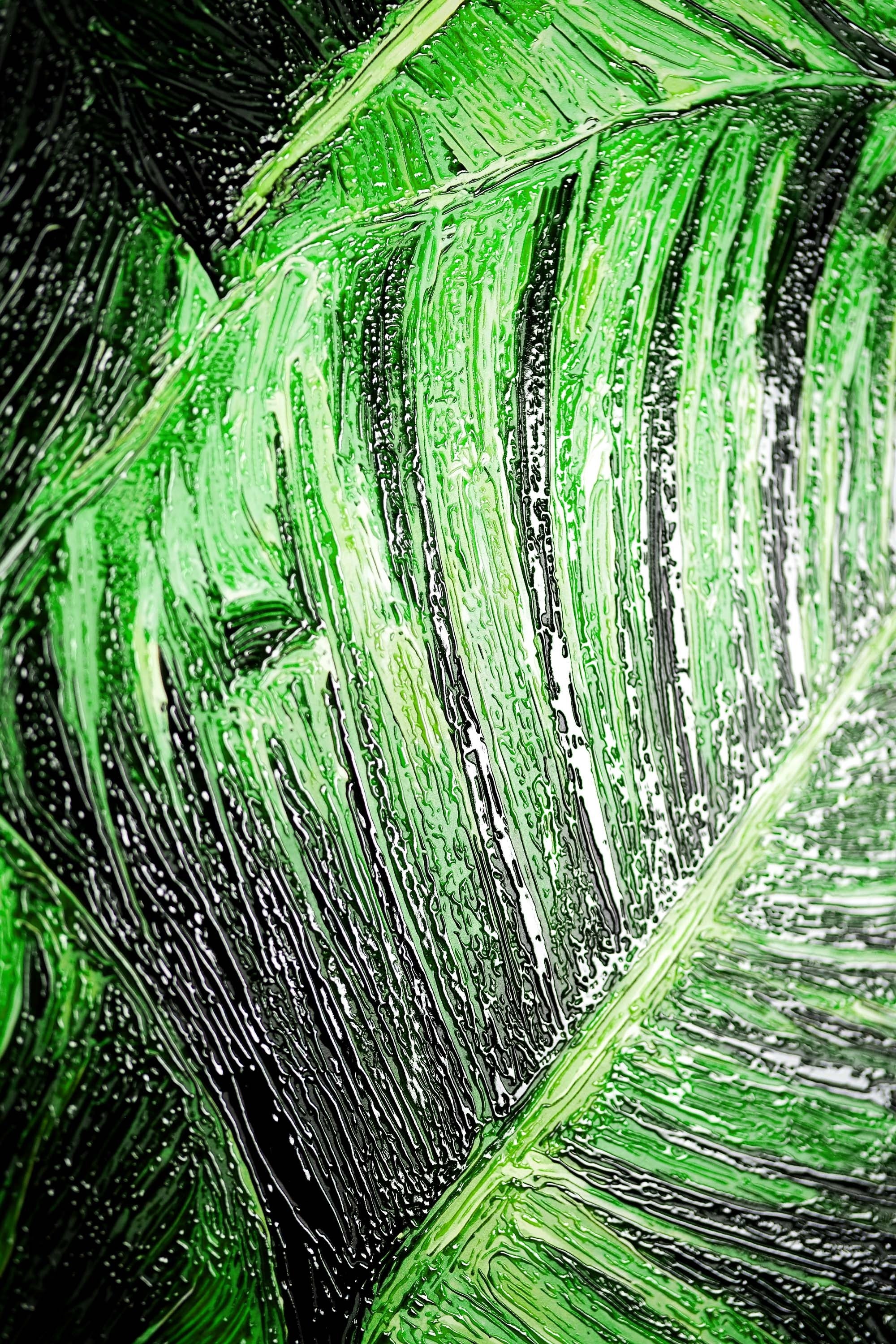 Verdant Tropics Infusion — 3D Haptic Embossed High-Gloss Luxury Wall Art