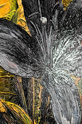 Noir Lilies & Gilded Shadows — 3D Haptic Embossed High-Gloss Luxury Wall Art