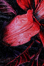 Crimson Velvet Lilies — 3D Haptic Embossed High-Gloss Luxury Wall Art
