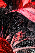 Crimson Velvet Lilies — 3D Haptic Embossed High-Gloss Luxury Wall Art