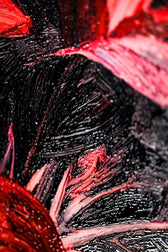 Crimson Velvet Lilies — 3D Haptic Embossed High-Gloss Luxury Wall Art