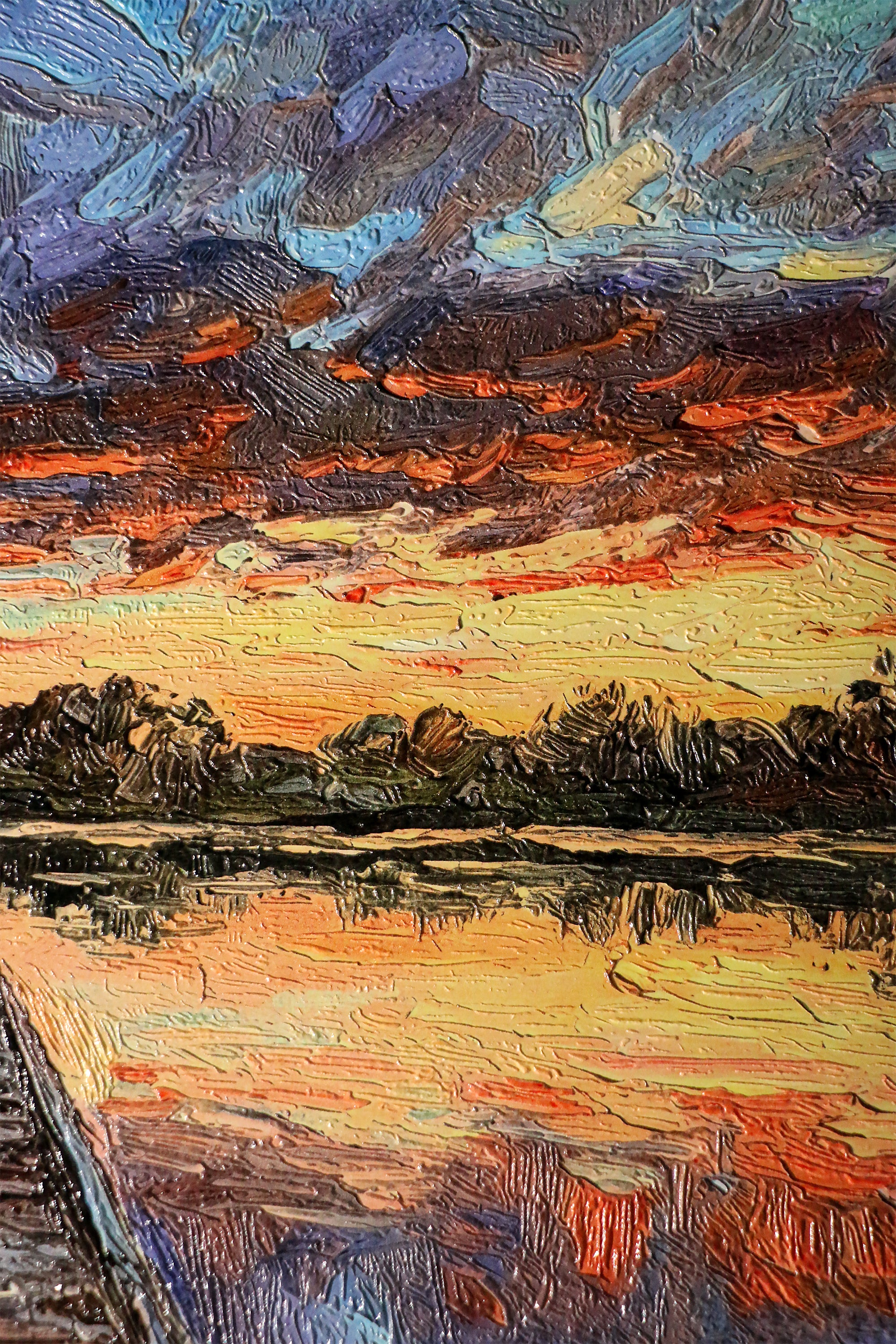 Twilight Pier Reflections — 3D Haptic Embossed High-Gloss Luxury Wall Art