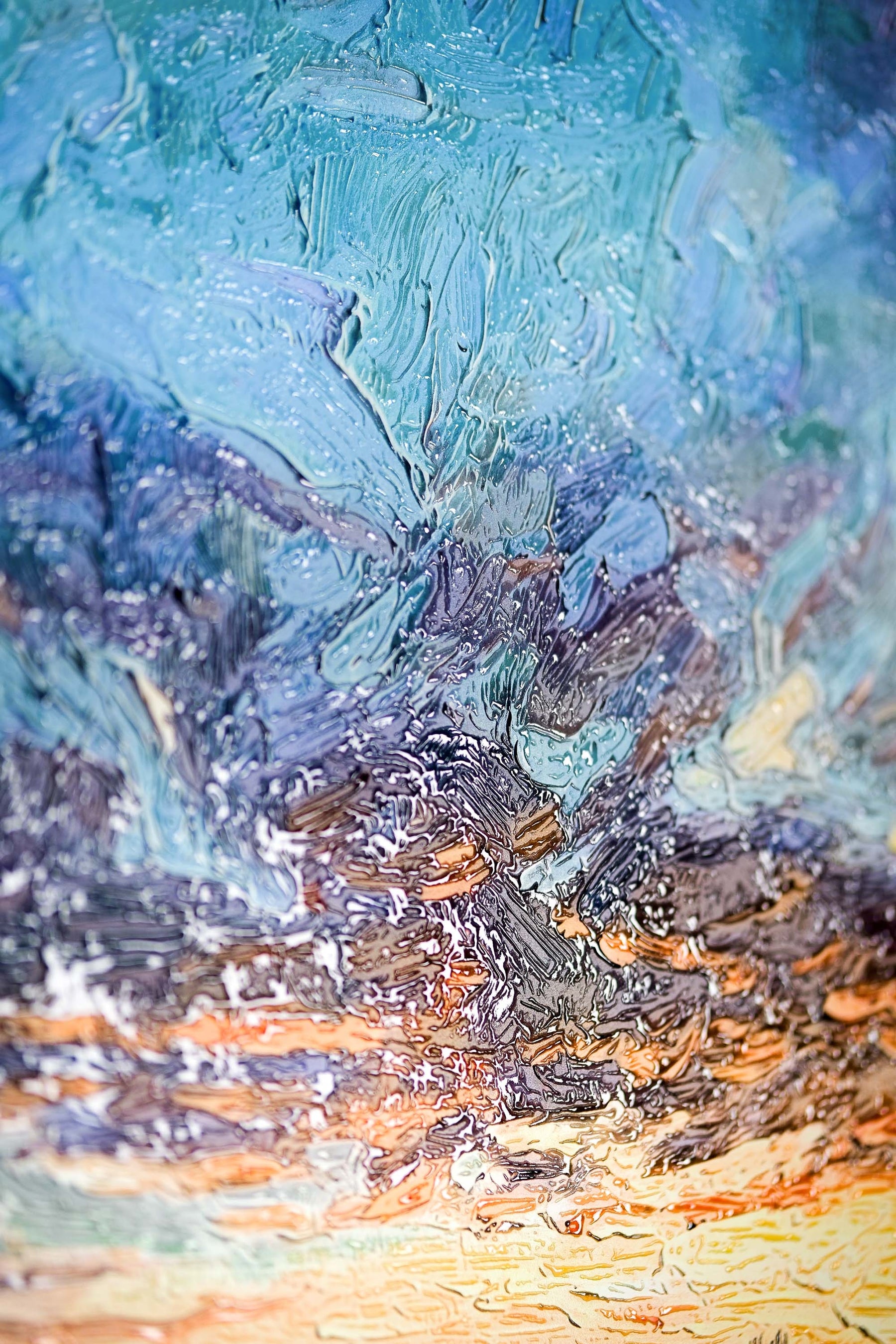 Twilight Pier Reflections — 3D Haptic Embossed High-Gloss Luxury Wall Art