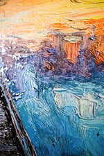 Twilight Pier Reflections — 3D Haptic Embossed High-Gloss Luxury Wall Art