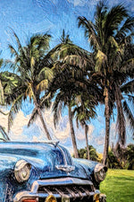 Azure Classic Cruise — 3D Haptic Embossed High-Gloss Luxury Wall Art