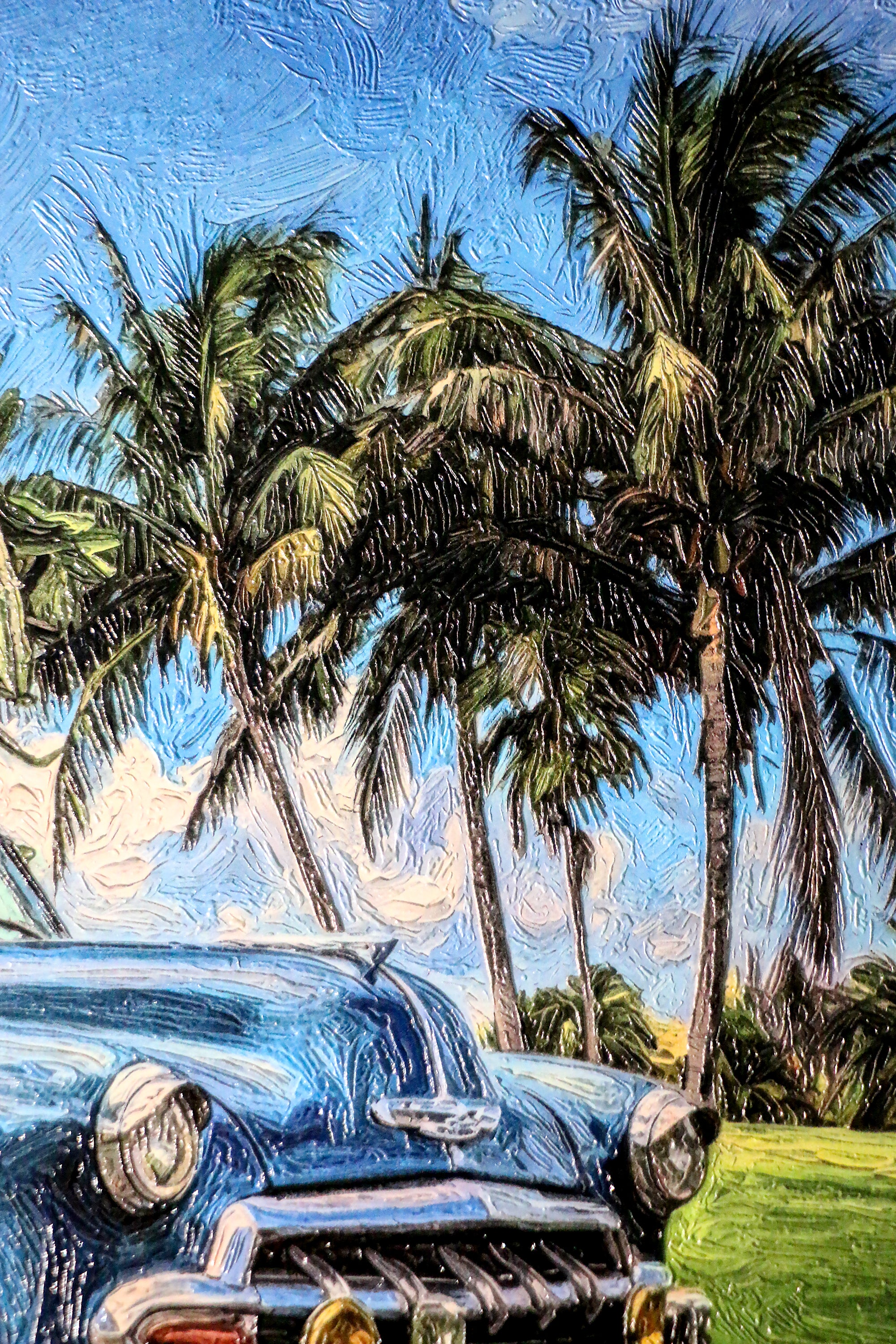 Azure Classic Cruise — 3D Haptic Embossed High-Gloss Luxury Wall Art