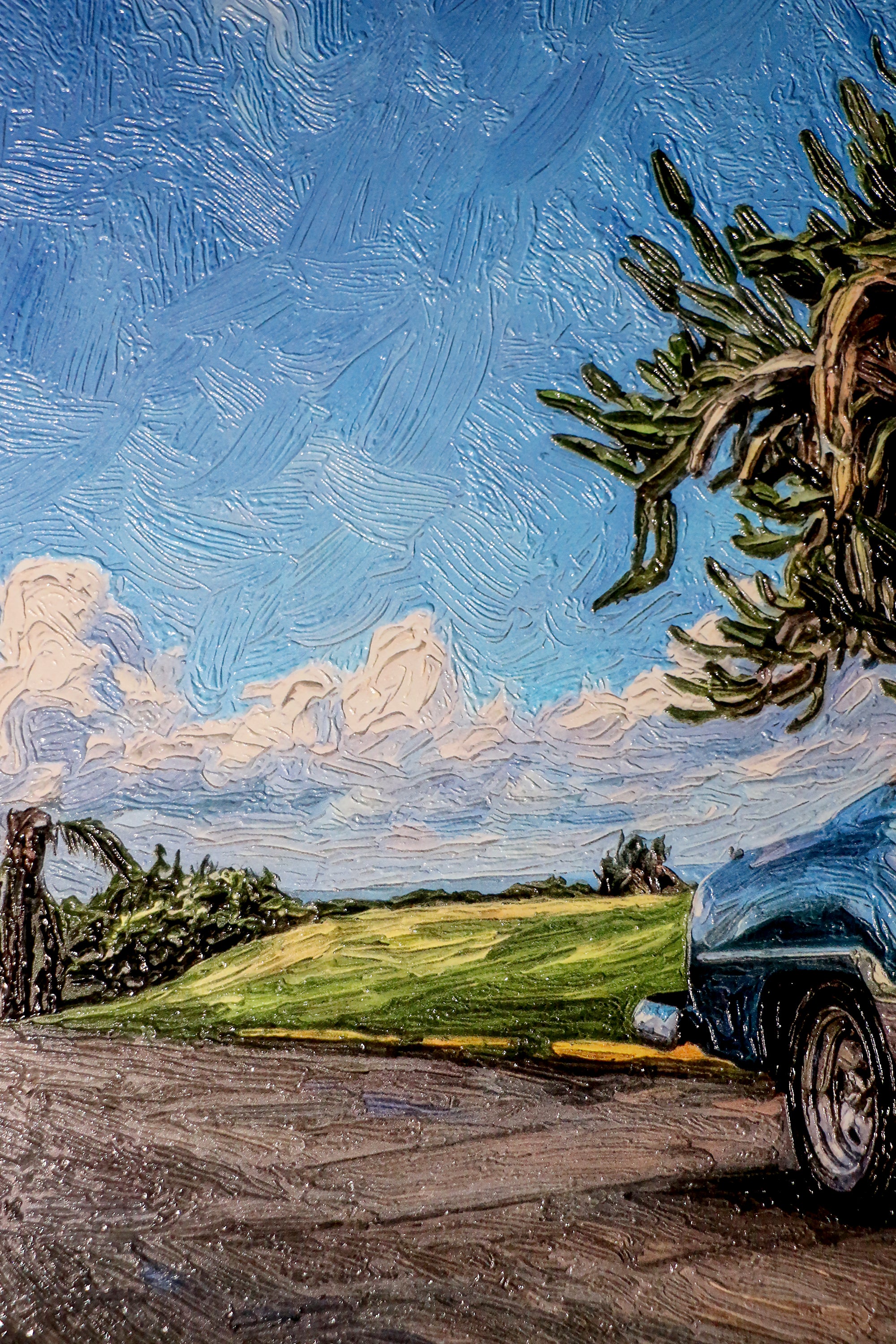 Azure Classic Cruise — 3D Haptic Embossed High-Gloss Luxury Wall Art