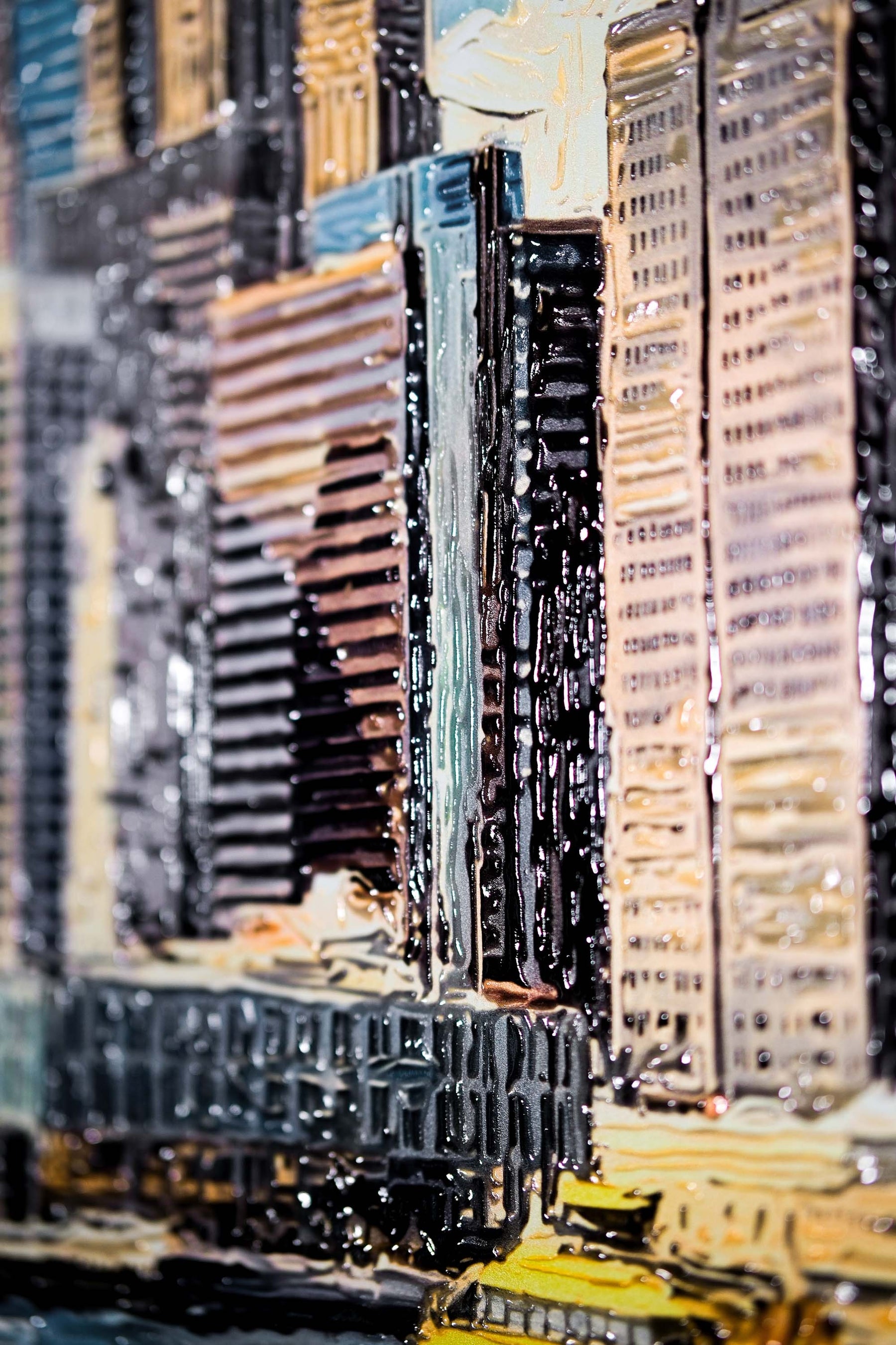 Gotham’s Golden Gateway: Brooklyn Bridge — 3D Haptic Embossed High-Gloss Luxury Wall Art