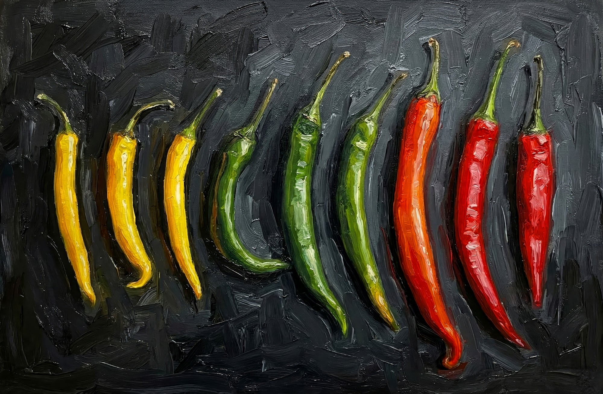 Radiant Spice Spectrum — 3D Haptic Embossed High-Gloss Luxury Wall Art