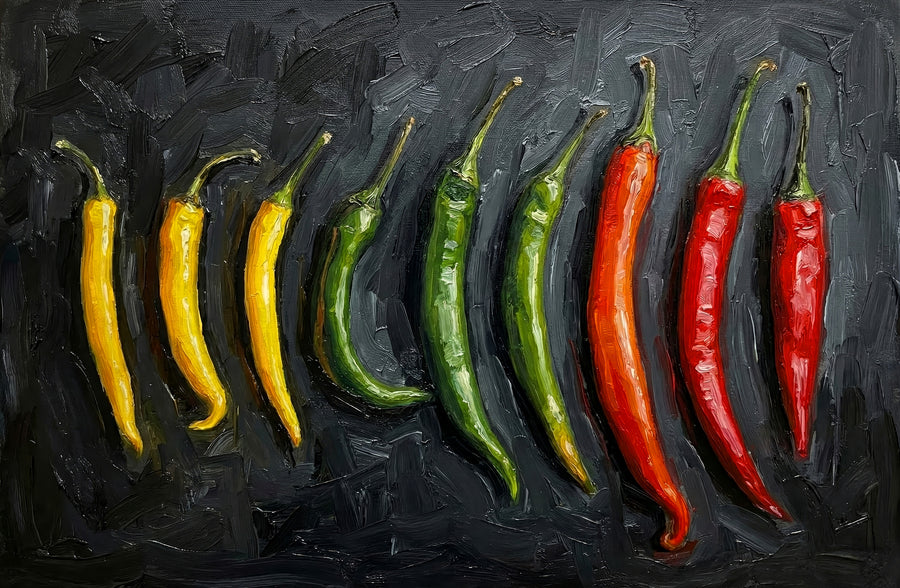 Radiant Spice Spectrum — 3D Haptic Embossed High-Gloss Luxury Wall Art