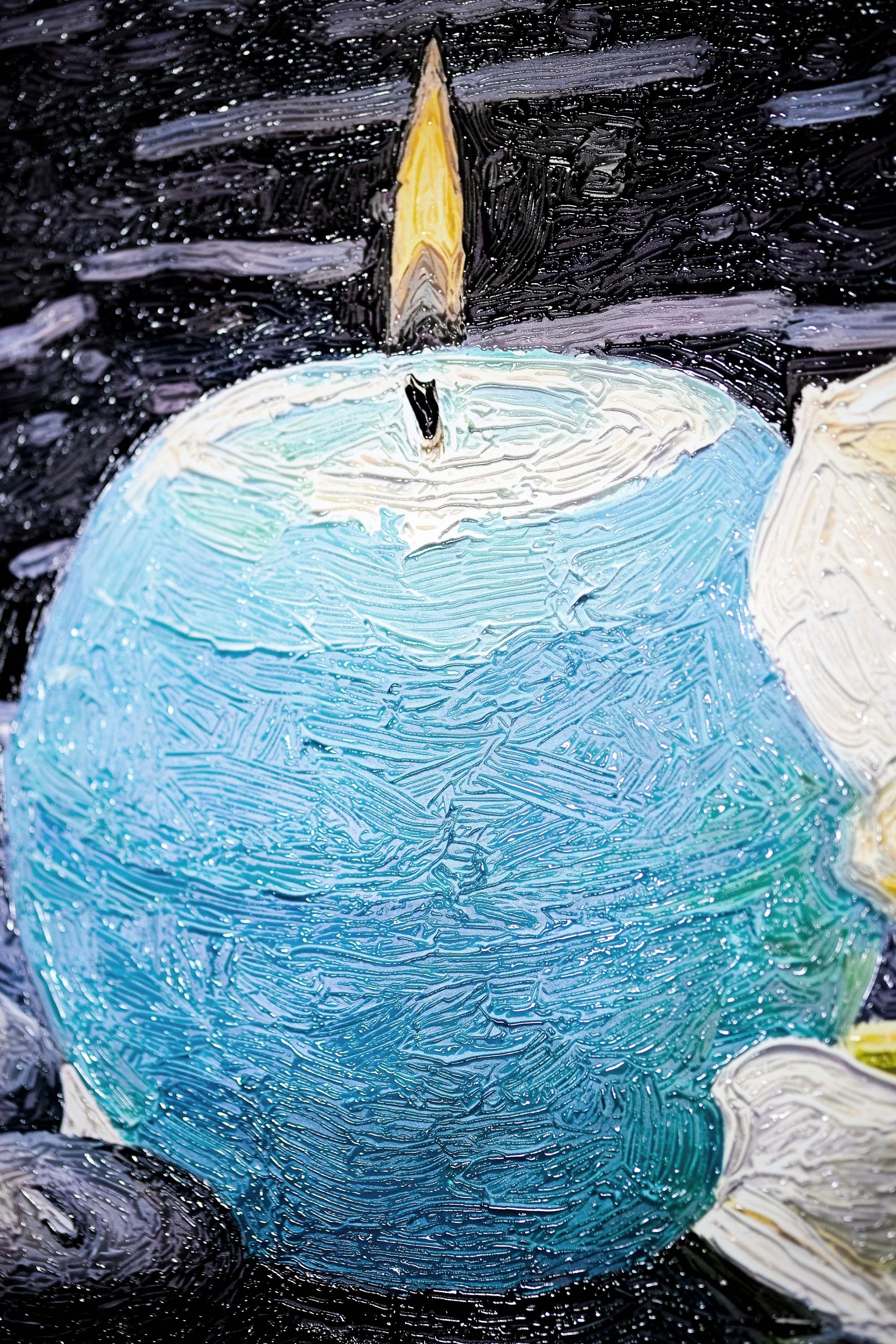 Zen Serenity Bloom — 3D Haptic Embossed High-Gloss Luxury Wall Art