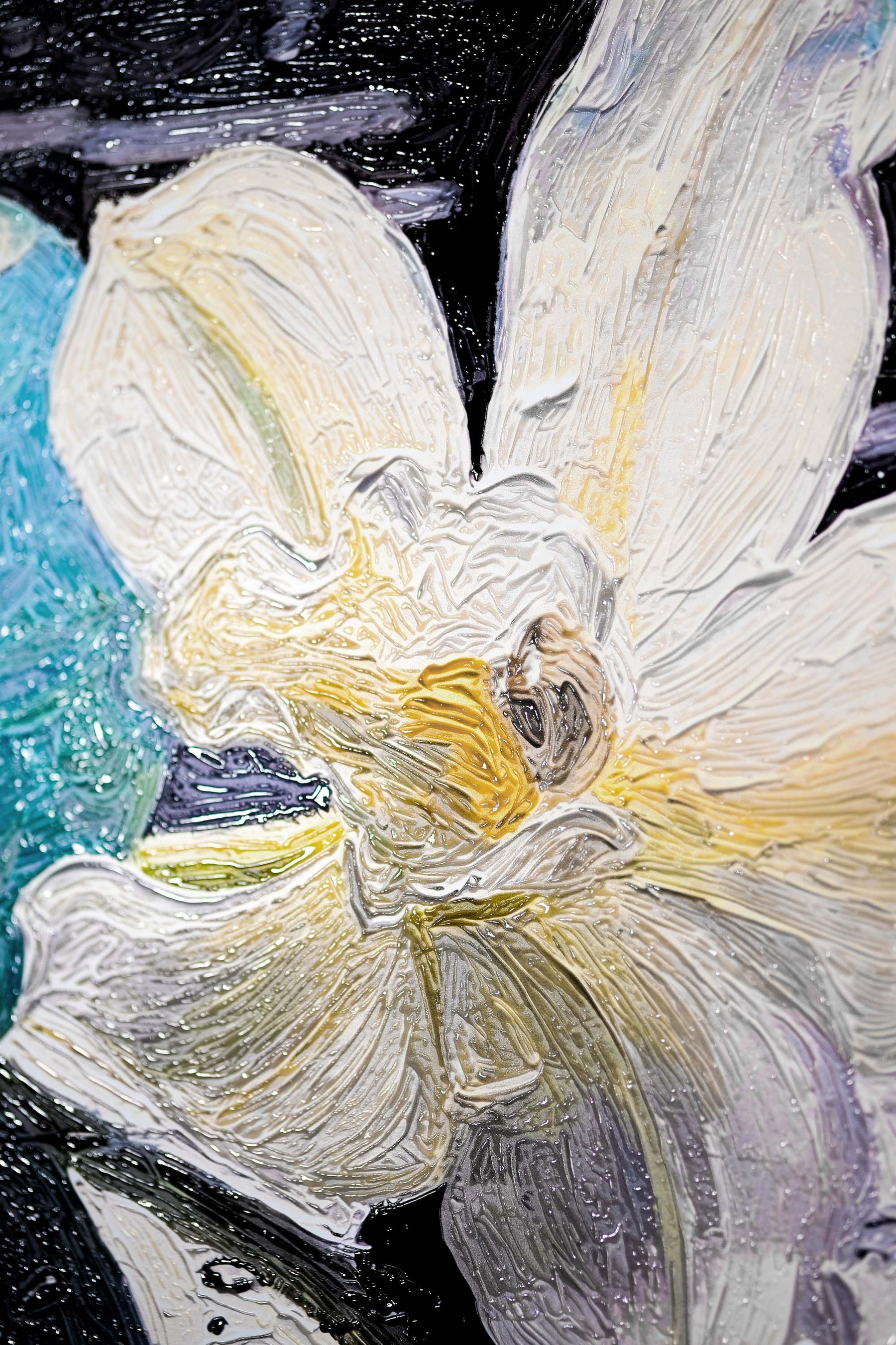 Zen Serenity Bloom — 3D Haptic Embossed High-Gloss Luxury Wall Art