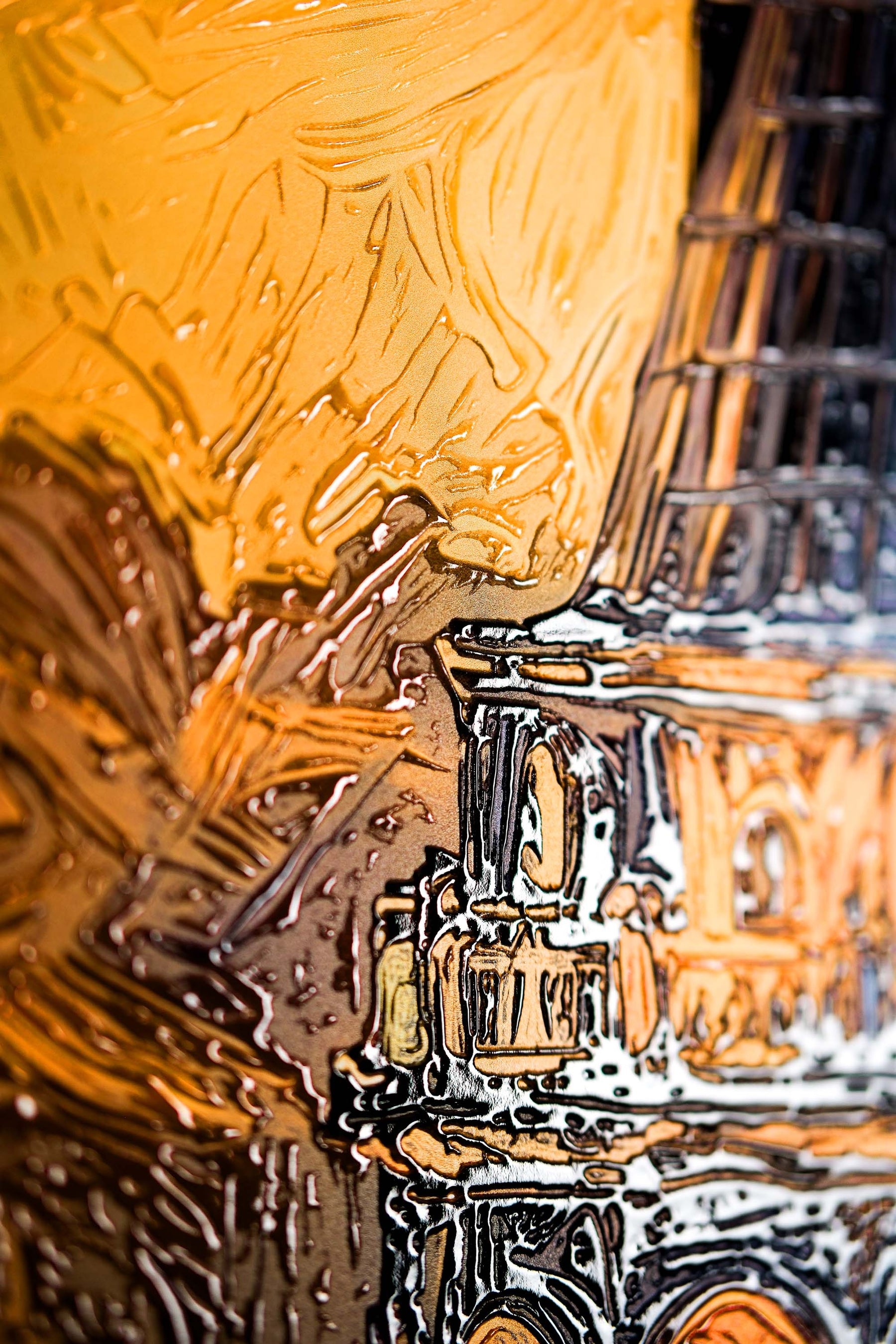 Galata Sunset Sentinel — 3D Haptic Embossed High-Gloss Luxury Wall Art