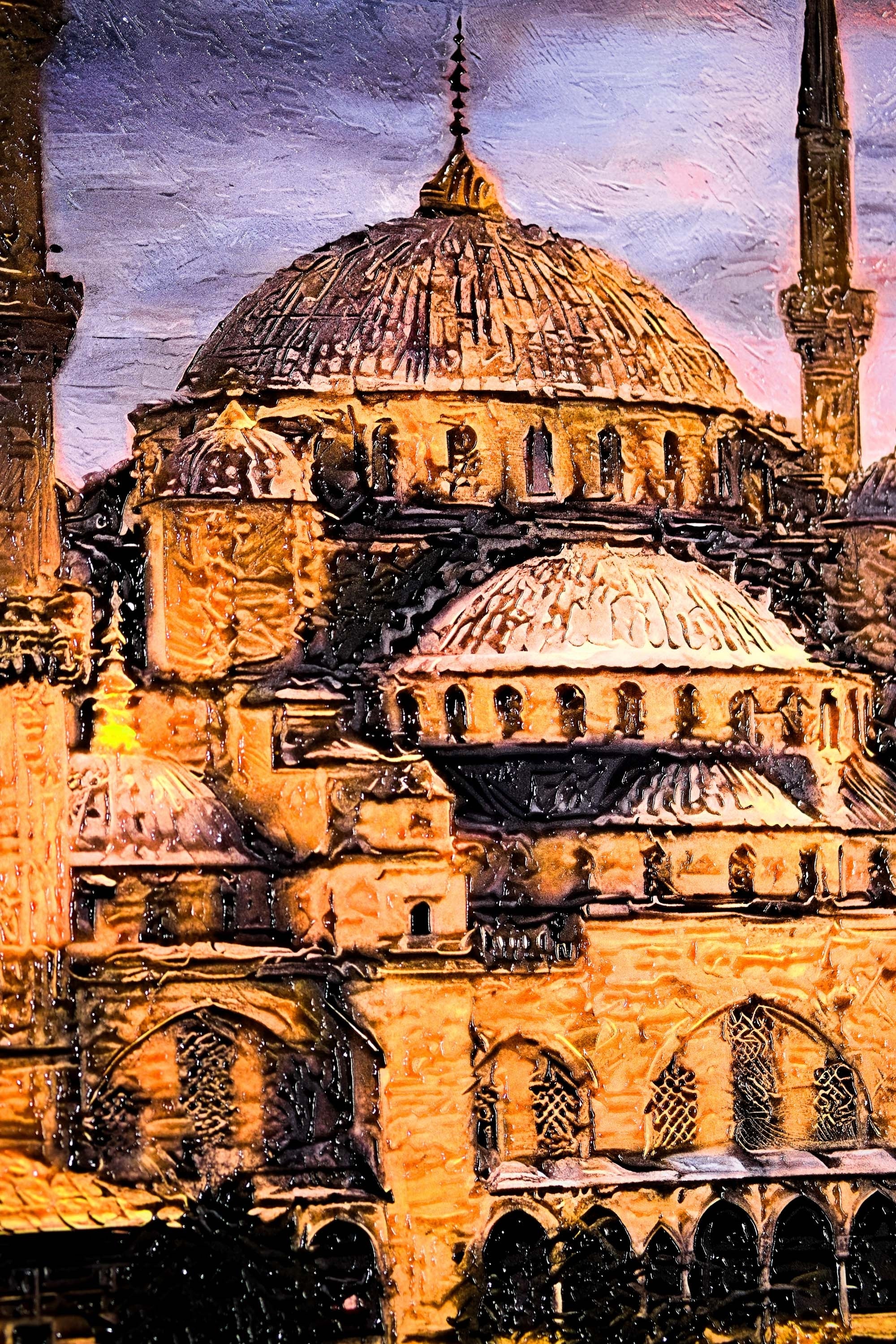 Eternal Sultan Ahmed Radiance — 3D Haptic Embossed High-Gloss Luxury Wall Art