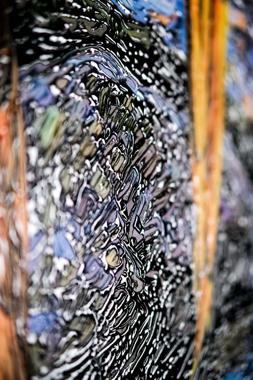 Havre du trio tropical — Œuvre murale de luxe à relief haptique 3D ultra-brillante