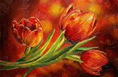 Crimson Stillness — Contemporary – 3D Haptic Embossed High-Gloss Luxury Wall Art