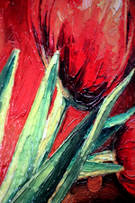 Crimson Stillness — Contemporary – 3D Haptic Embossed High-Gloss Luxury Wall Art