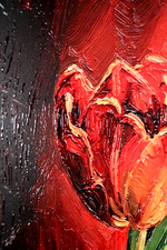 Crimson Stillness — Contemporary – 3D Haptic Embossed High-Gloss Luxury Wall Art