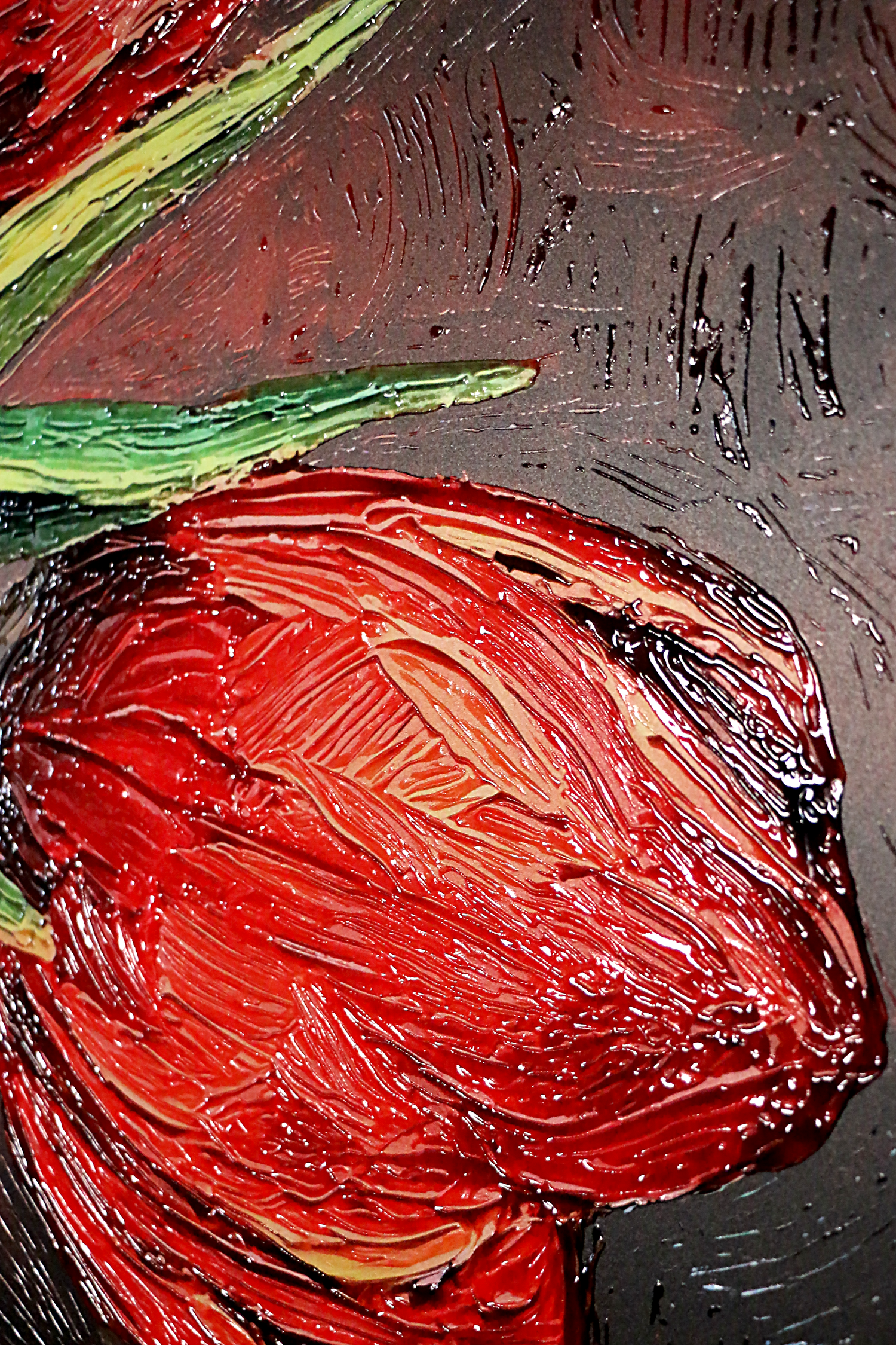 Crimson Stillness — Contemporary – 3D Haptic Embossed High-Gloss Luxury Wall Art