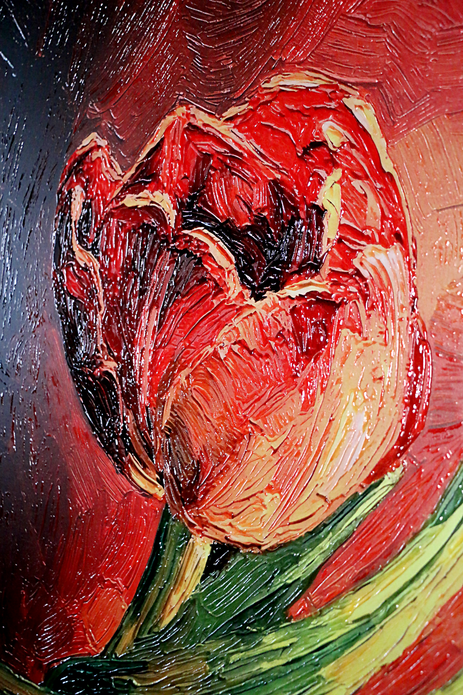 Crimson Stillness — Contemporary – 3D Haptic Embossed High-Gloss Luxury Wall Art