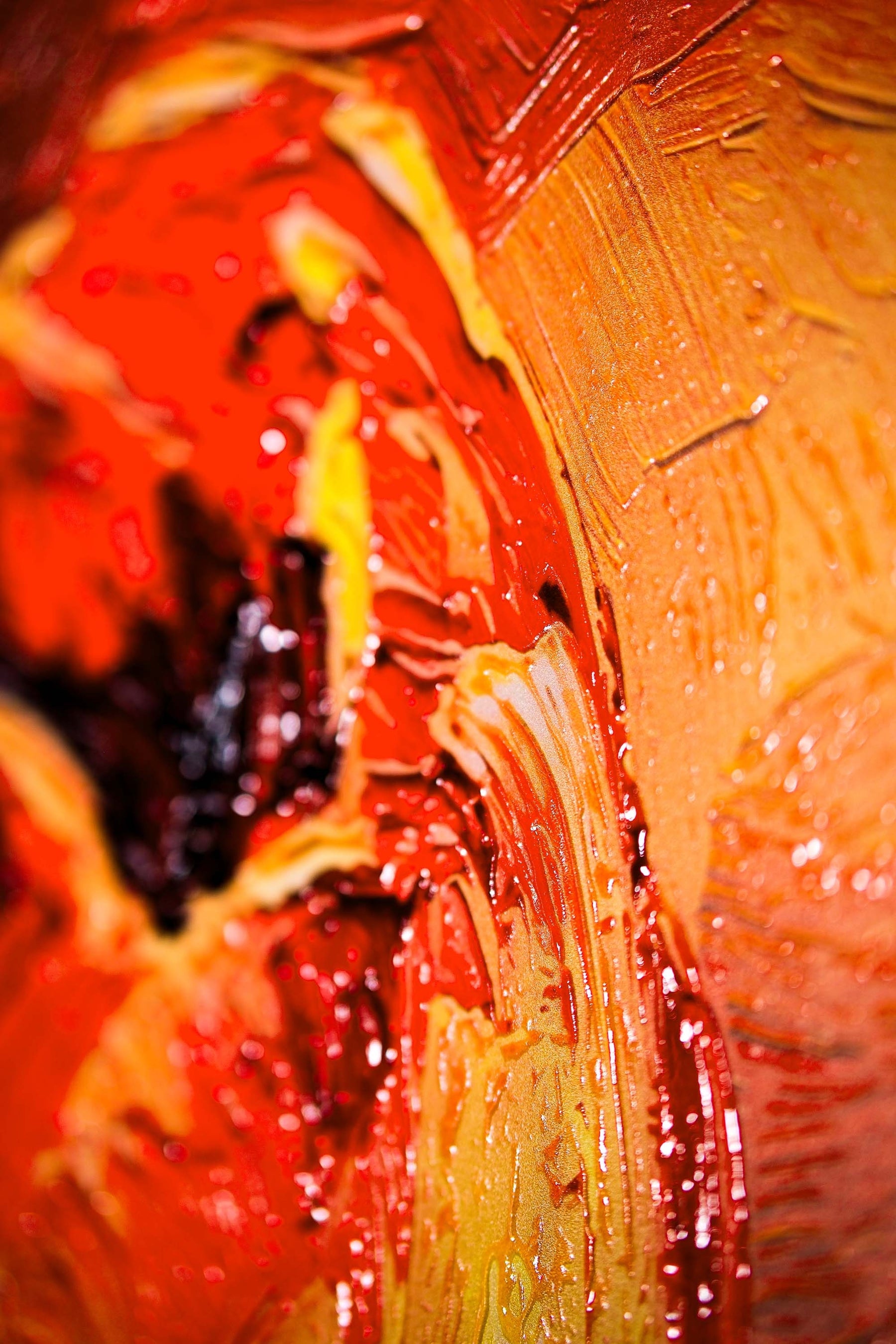 Crimson Stillness — Contemporary – 3D Haptic Embossed High-Gloss Luxury Wall Art