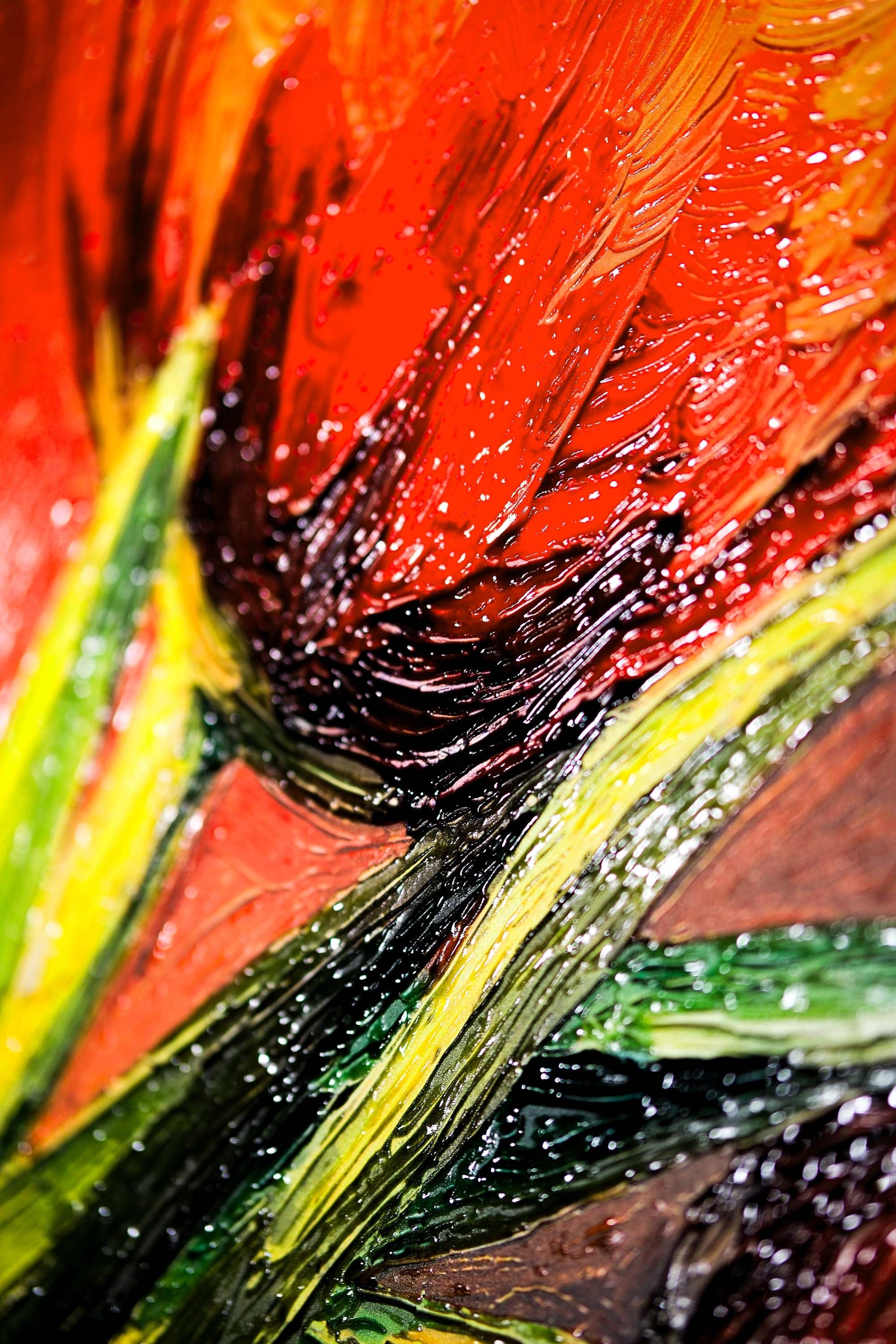 Crimson Stillness — Contemporary – 3D Haptic Embossed High-Gloss Luxury Wall Art