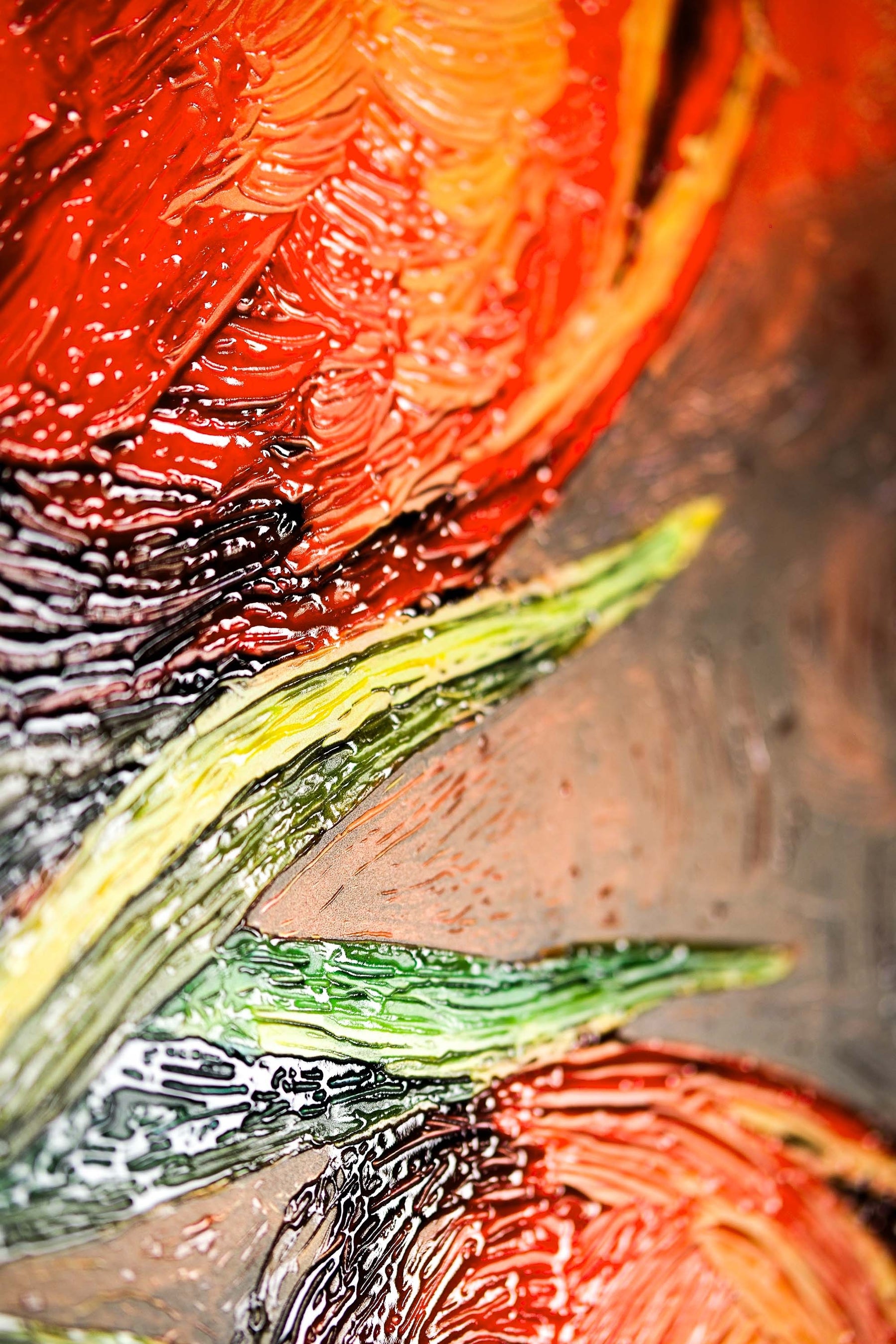 Crimson Stillness — Contemporary – 3D Haptic Embossed High-Gloss Luxury Wall Art