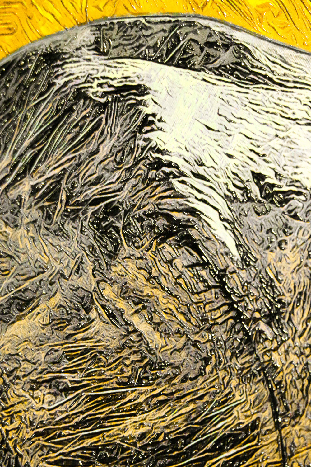 Golden Savannah Sentinel — 3D Haptic Embossed High-Gloss Luxury Wall Art