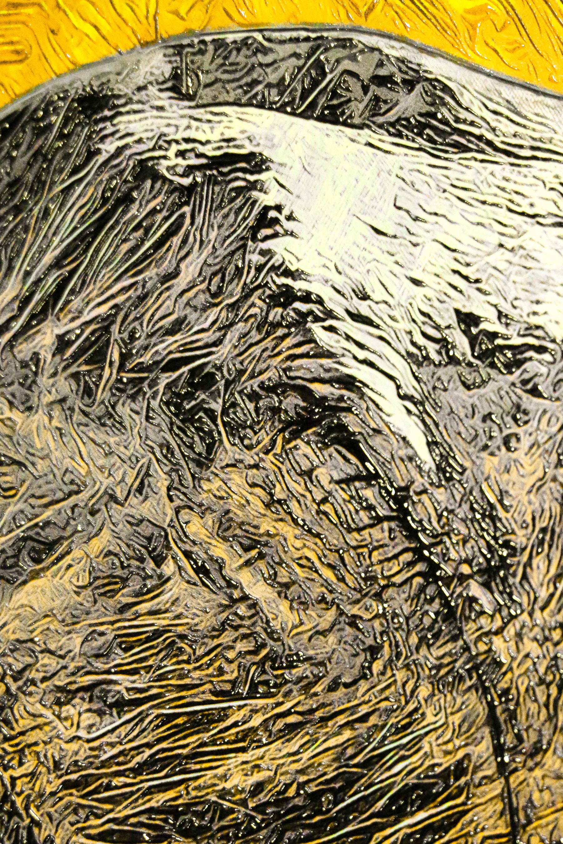 Golden Savannah Sentinel — 3D Haptic Embossed High-Gloss Luxury Wall Art