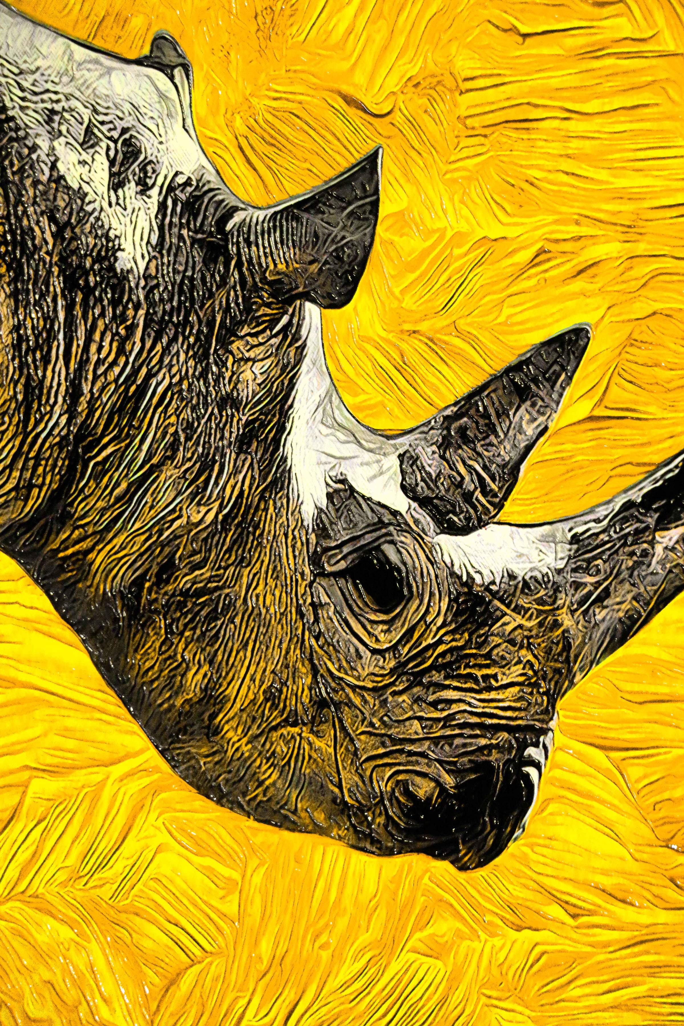 Golden Savannah Sentinel — 3D Haptic Embossed High-Gloss Luxury Wall Art