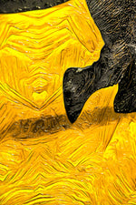 Golden Savannah Sentinel — 3D Haptic Embossed High-Gloss Luxury Wall Art