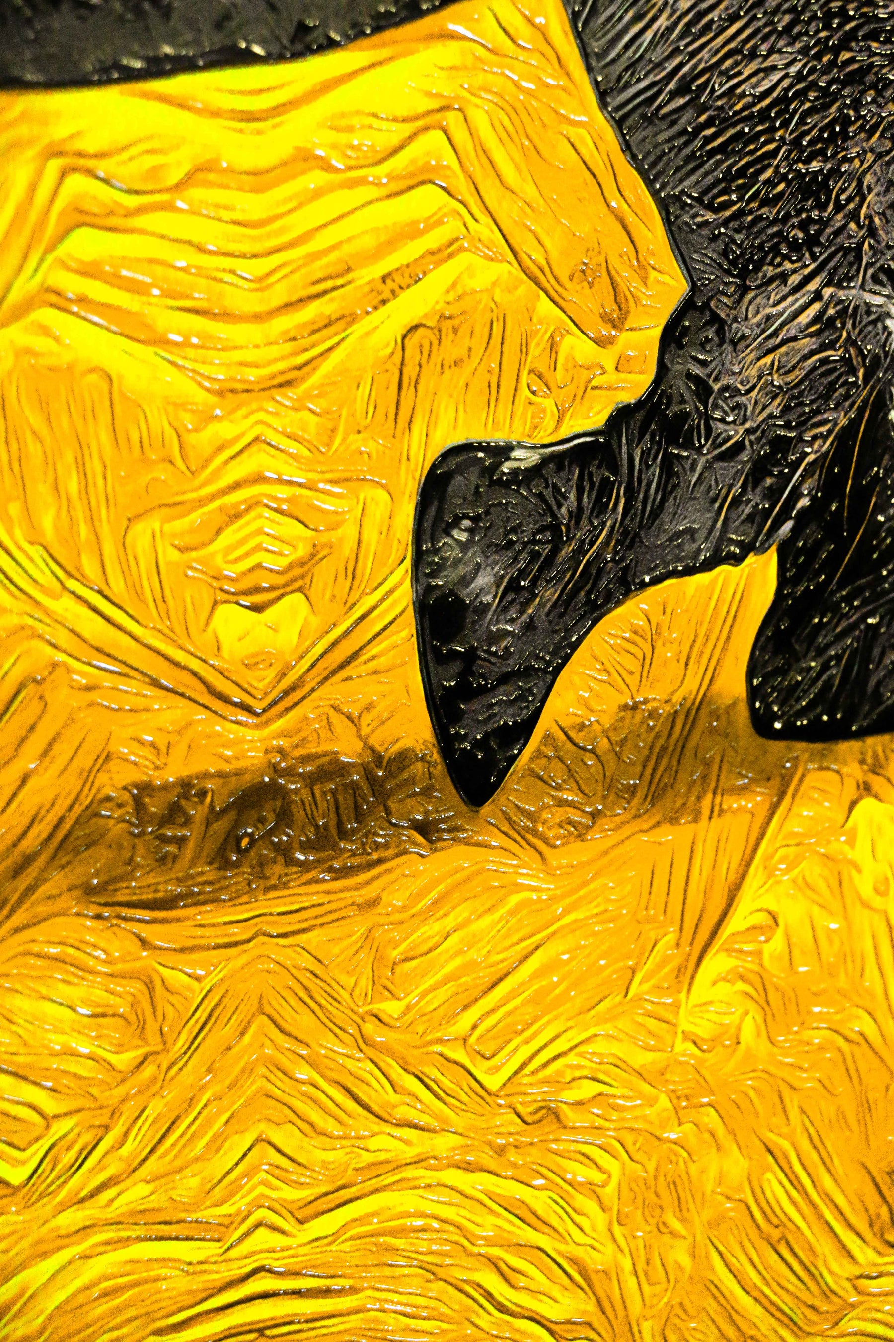 Golden Savannah Sentinel — 3D Haptic Embossed High-Gloss Luxury Wall Art