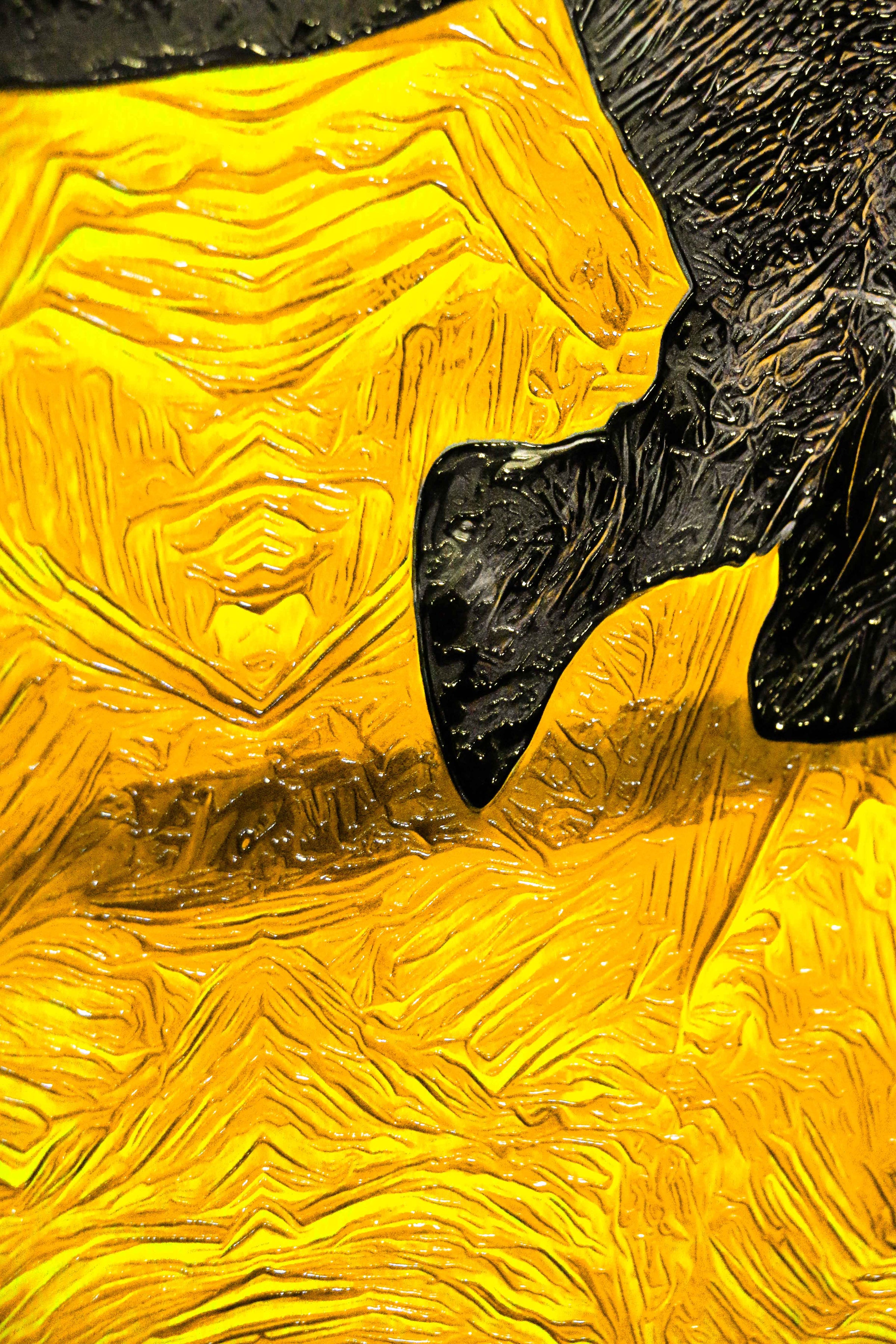 Golden Savannah Sentinel — 3D Haptic Embossed High-Gloss Luxury Wall Art