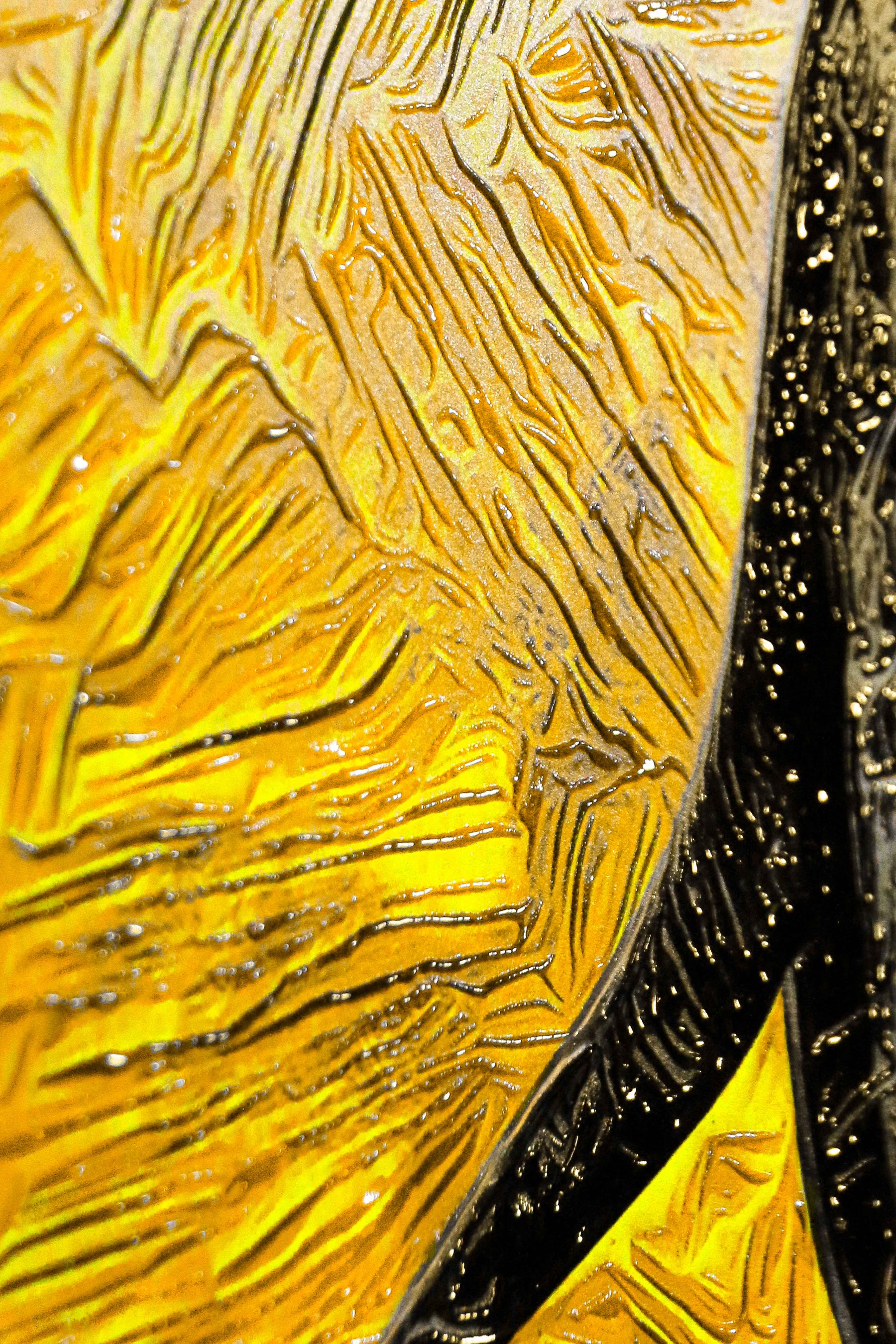 Golden Savannah Sentinel — 3D Haptic Embossed High-Gloss Luxury Wall Art