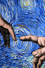 Celestial Touch of Creation — 3D Haptic Embossed High-Gloss Luxury Wall Art
