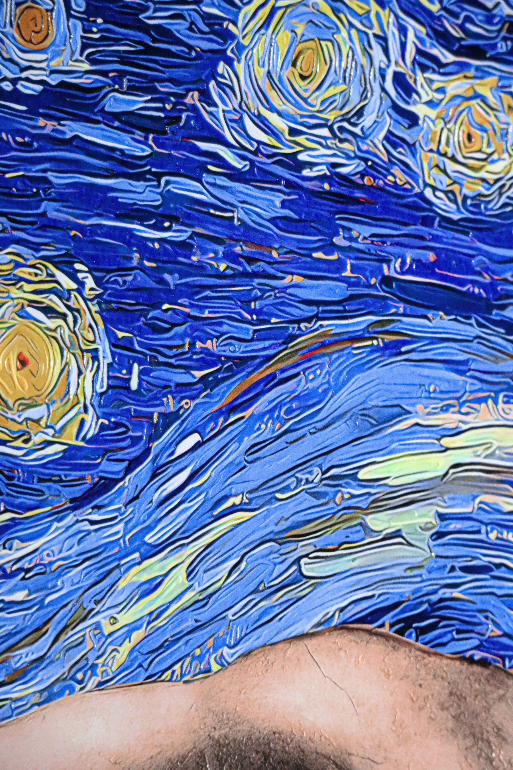 Celestial Touch of Creation — 3D Haptic Embossed High-Gloss Luxury Wall Art